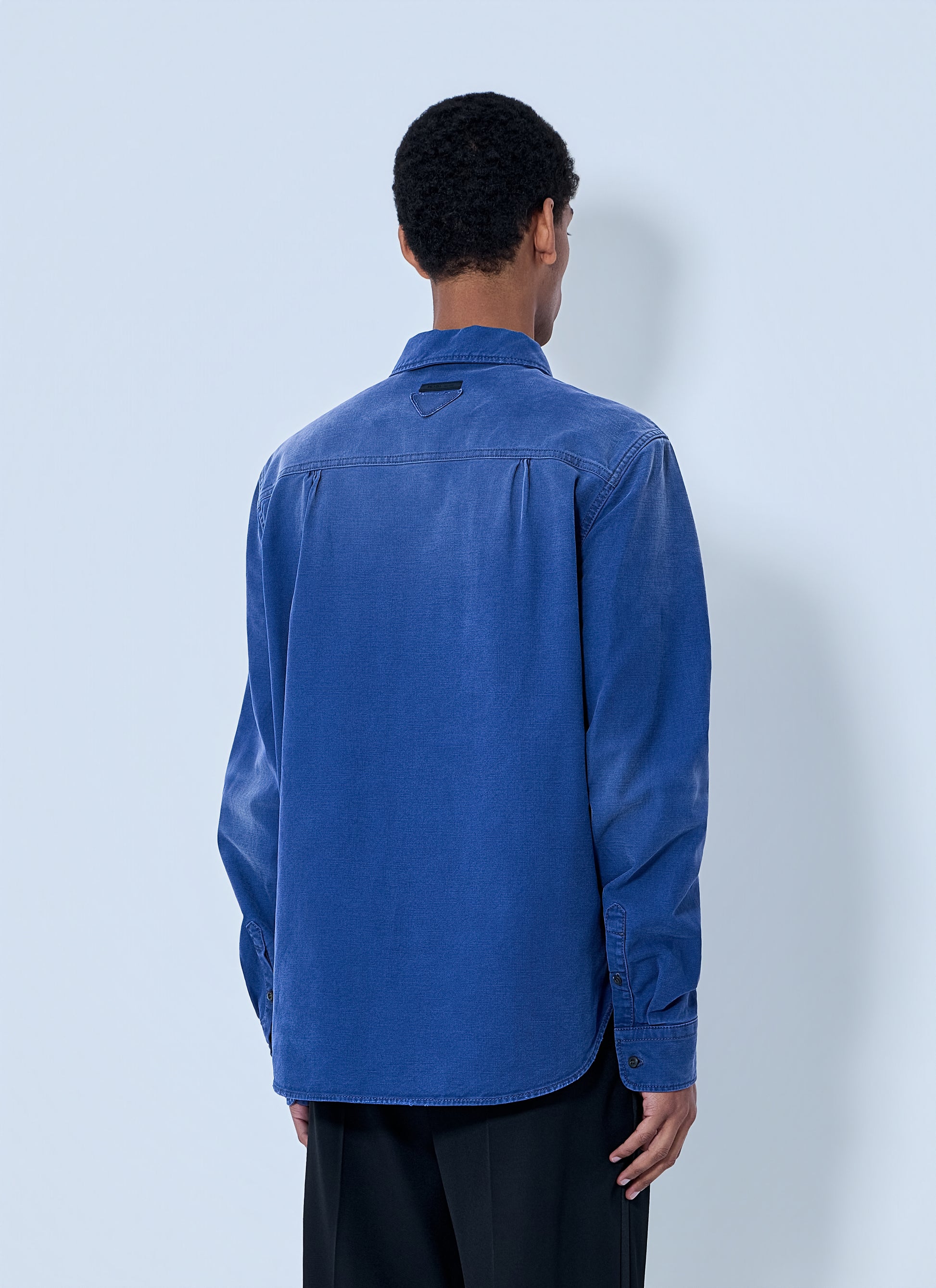 Prada Men Denim Button-Down Shirt PRADA