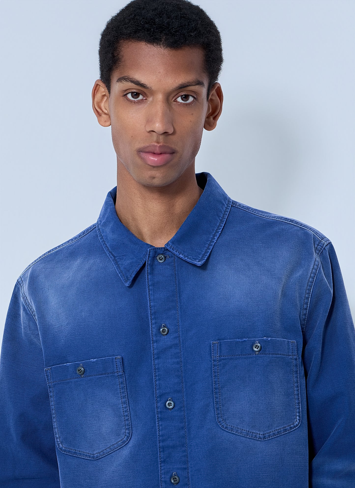 Prada Men Denim Button-Down Shirt PRADA