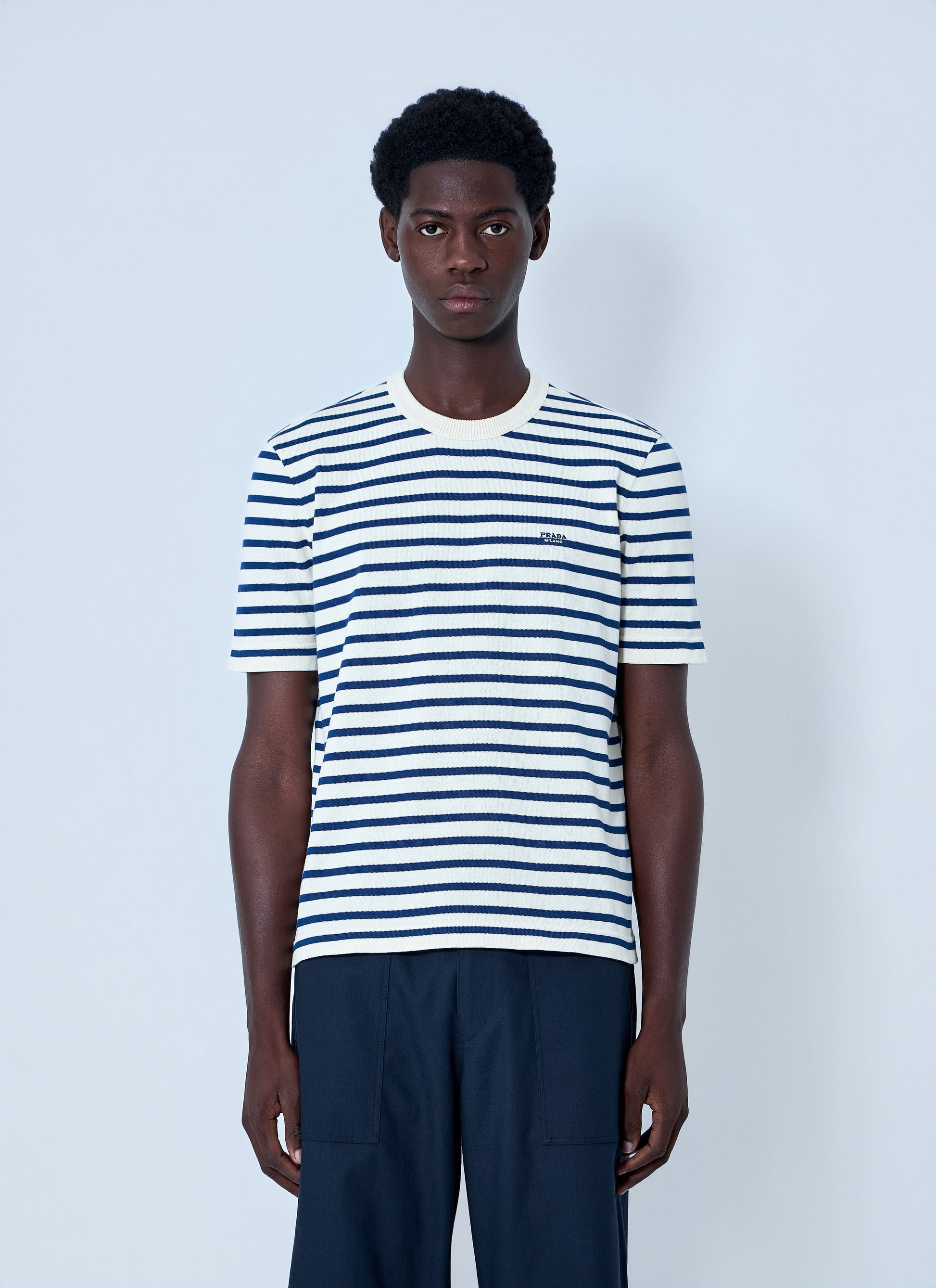 Prada Men Striped Crewneck T-Shirt PRADA