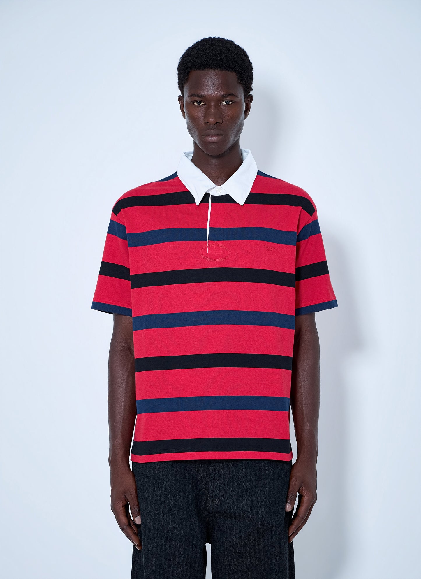 Prada Men Short-Sleeved Cotton Polo Shirt PRADA
