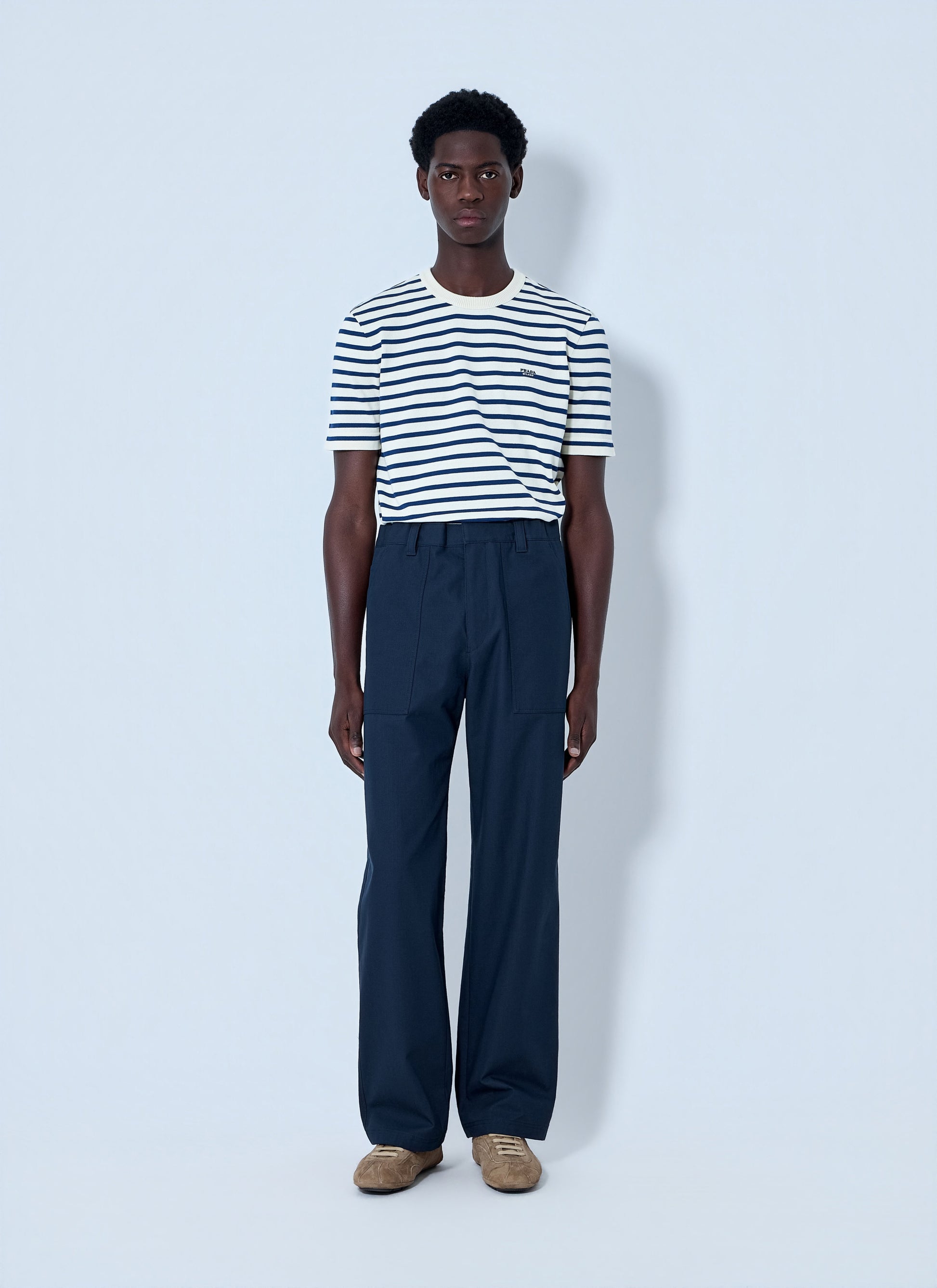 Prada Men Wide-Leg Tailored Trousers PRADA
