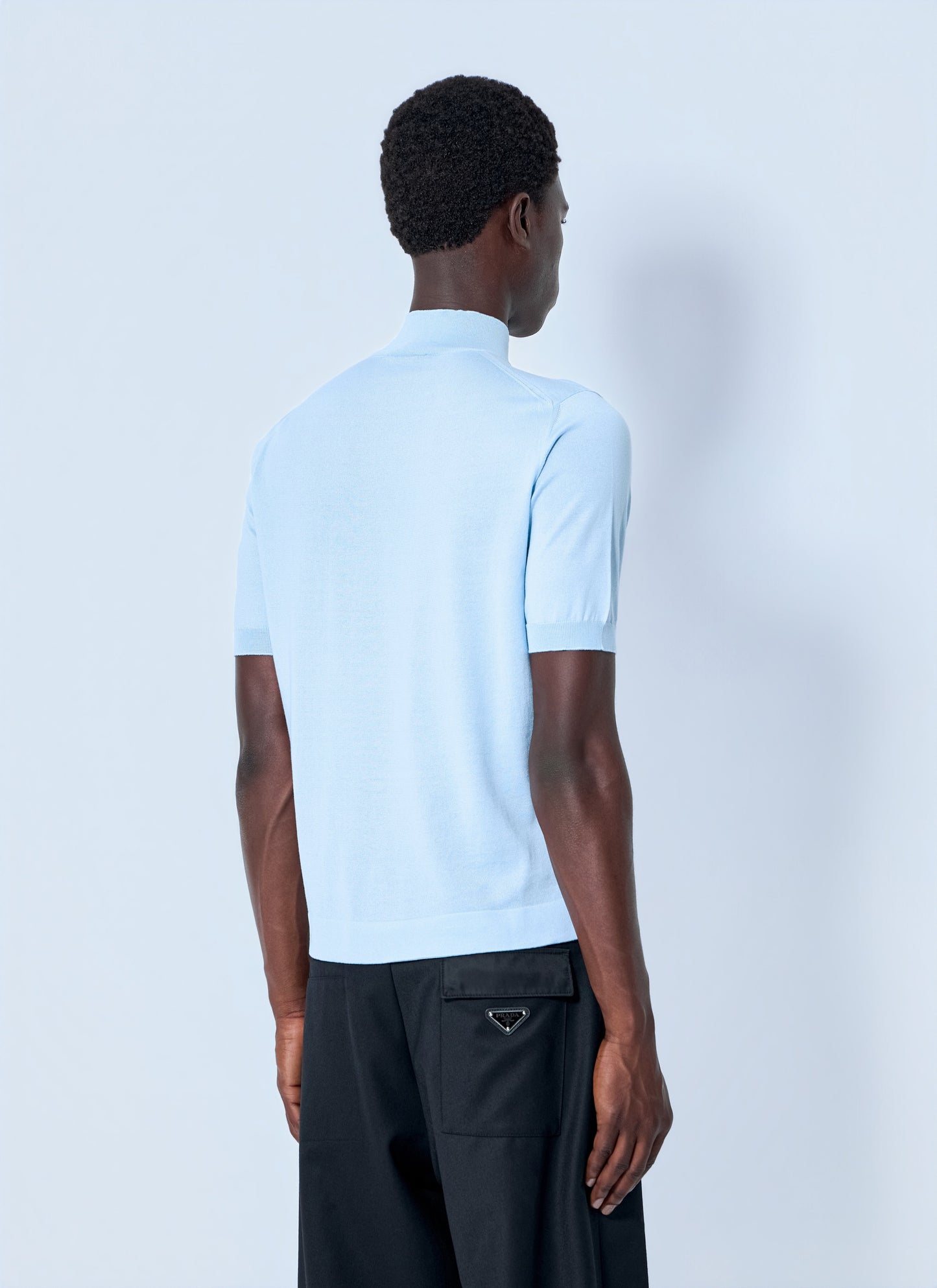Prada Men Ribbed Turtleneck T-Shirt