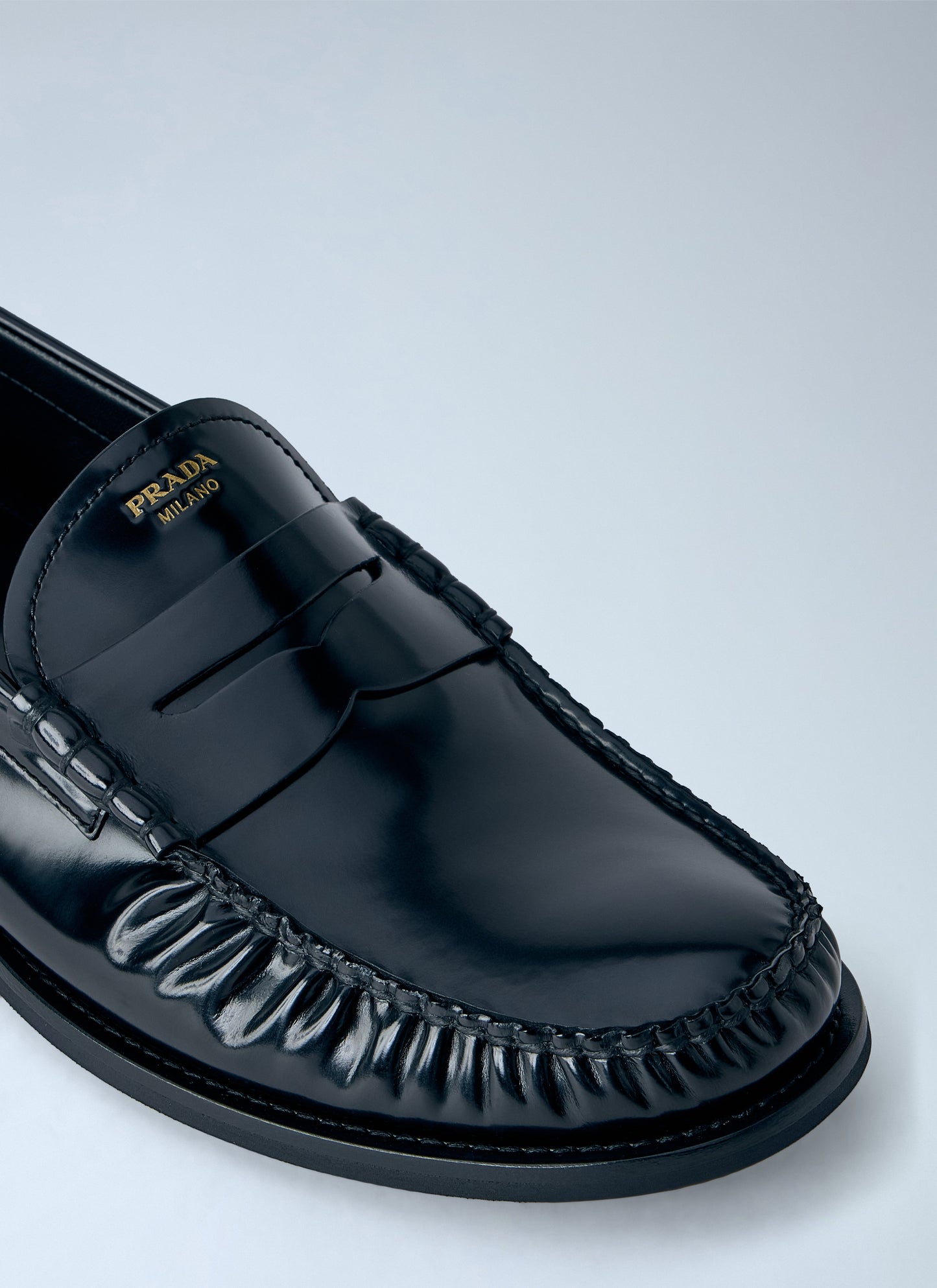 Prada Men Brushed Leather Loafers PRADA