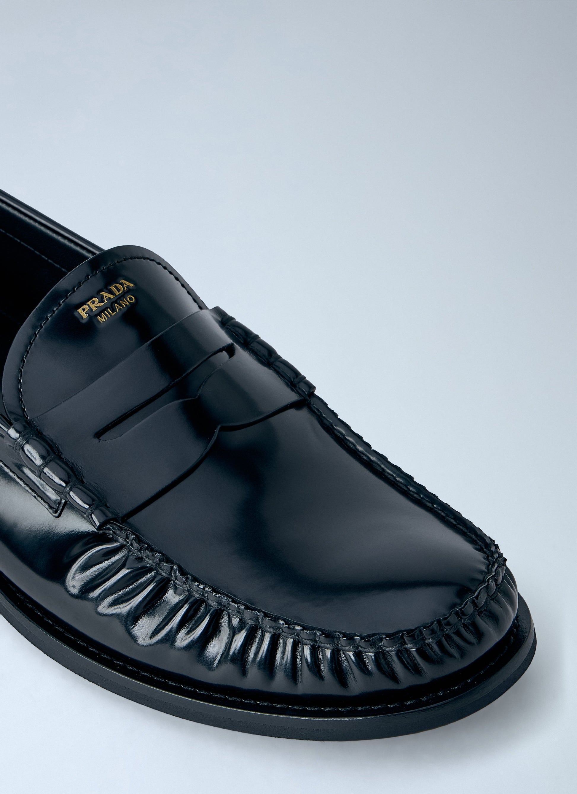 Prada Men Brushed Leather Loafers PRADA