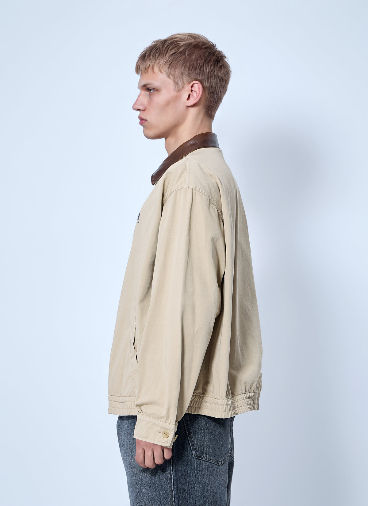 Prada Men Zip-Up Jacket With Contrast Collar PRADA