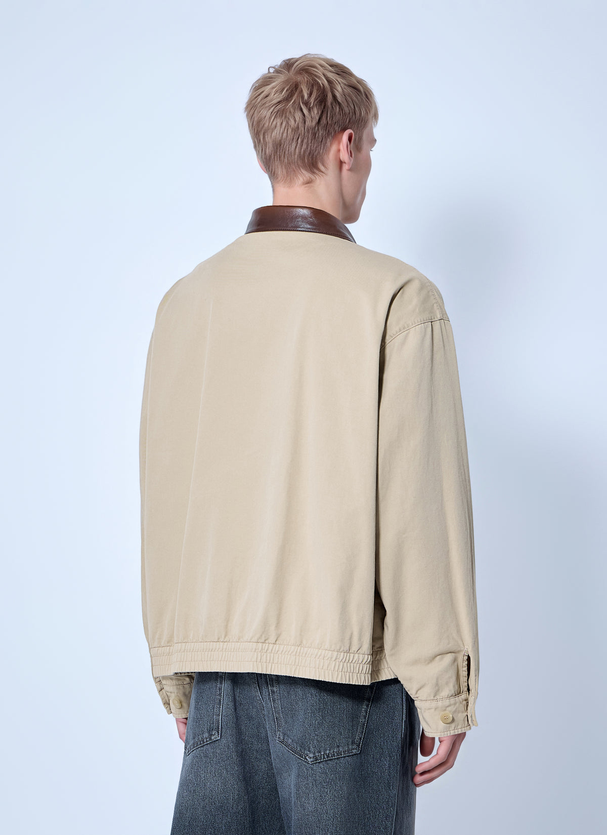 Prada Men Zip-Up Jacket With Contrast Collar PRADA