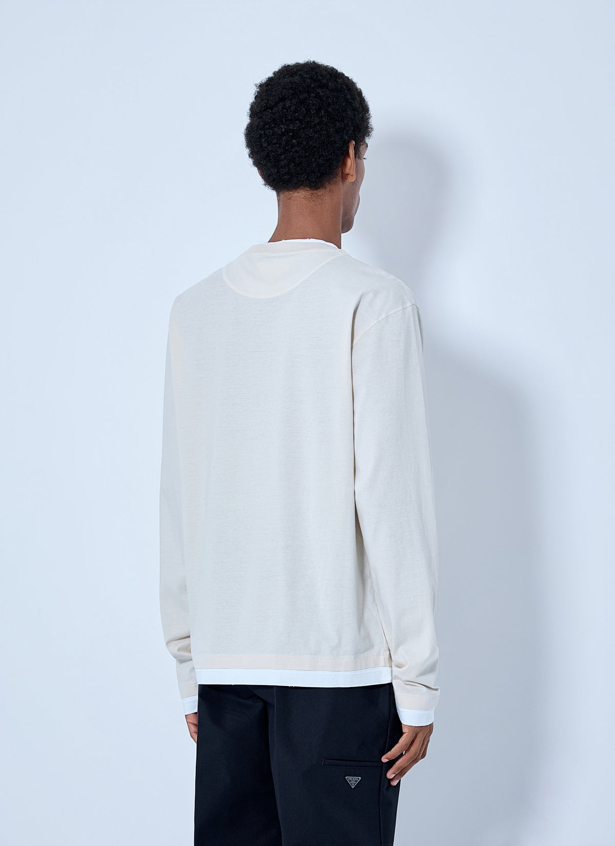 Prada Men Long- Sleeve Cotton T-Shirt PRADA