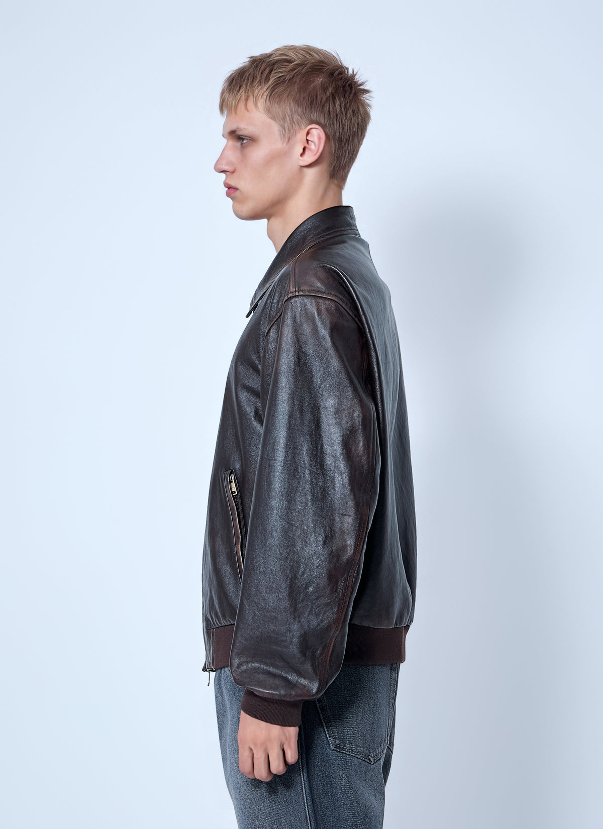 Prada Men Nappa Leather Bomber Jacket PRADA