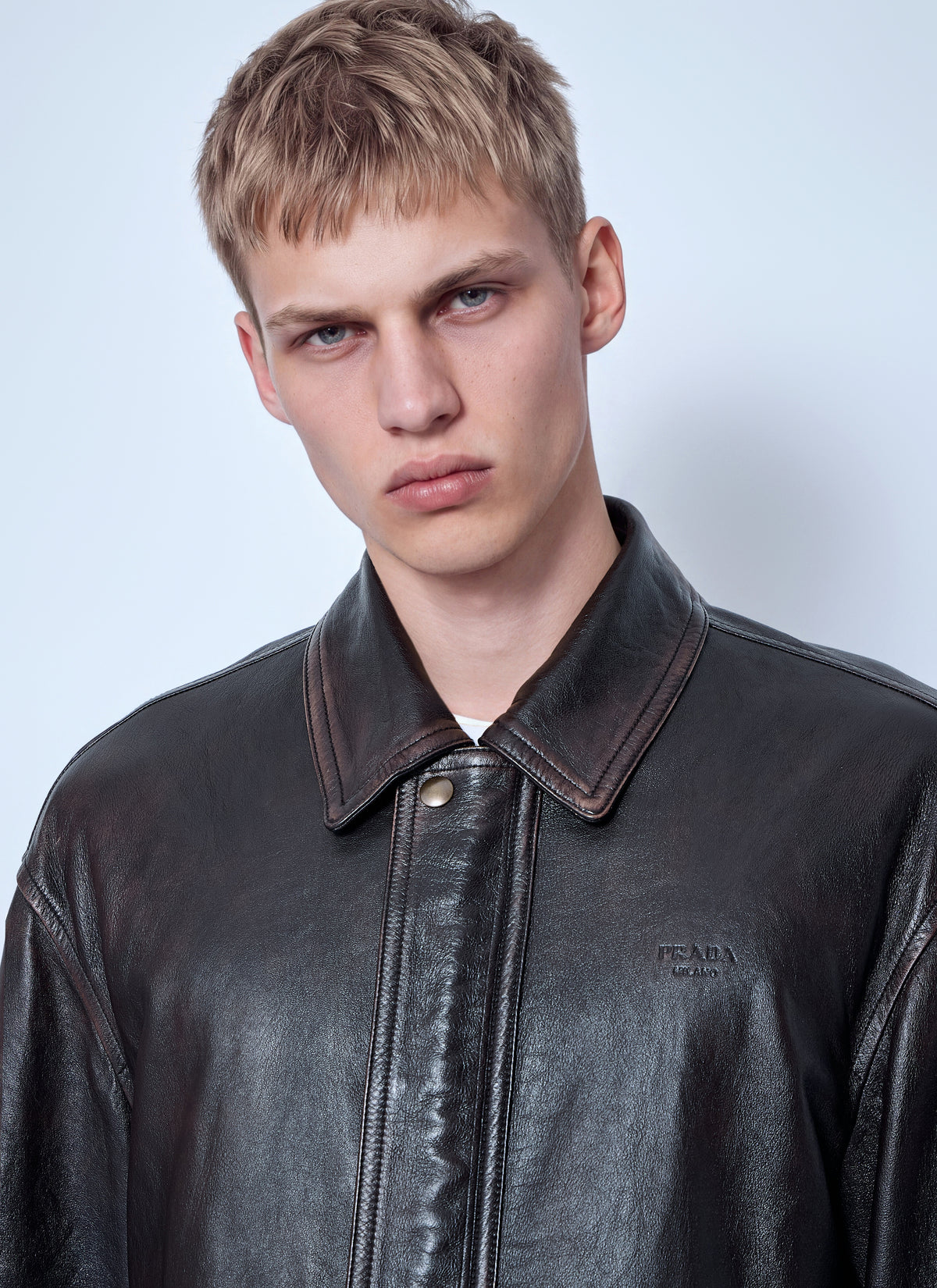 Prada Men Nappa Leather Bomber Jacket PRADA