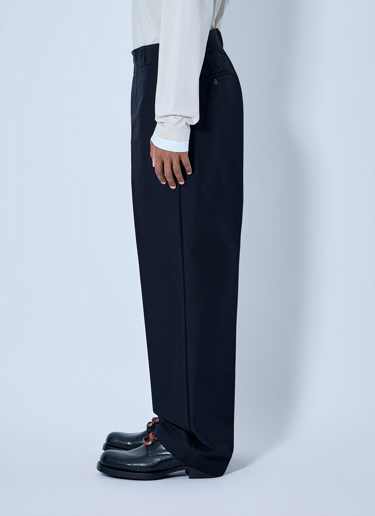 Prada Men Canvas Logo-Plaque Trousers PRADA