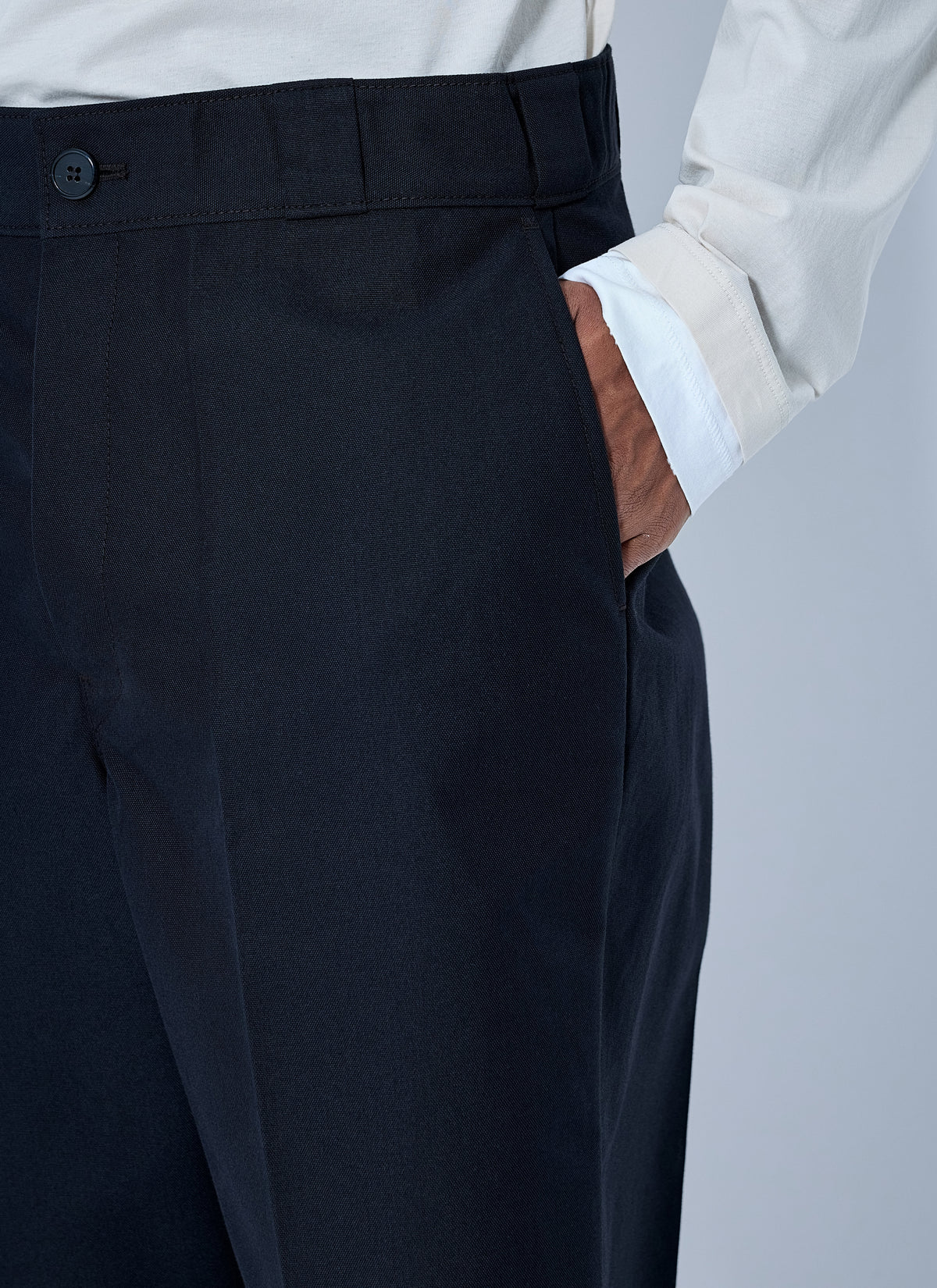 Prada Men Canvas Logo-Plaque Trousers PRADA