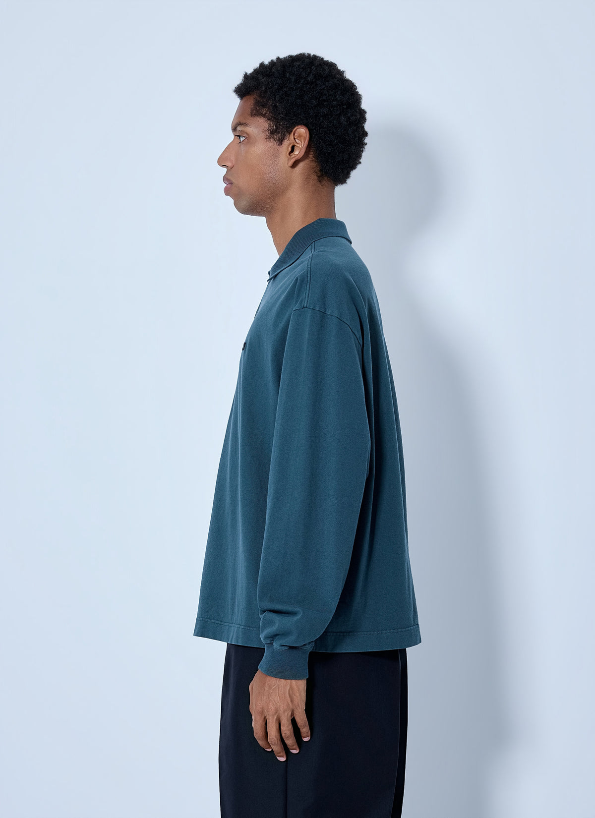 Prada Men Piqué Long Sleeve Polo Shirt PRADA