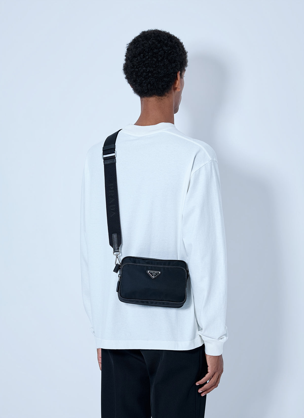 Prada Men Re-Nylon And Saffiano Leather Crossbody Bag PRADA