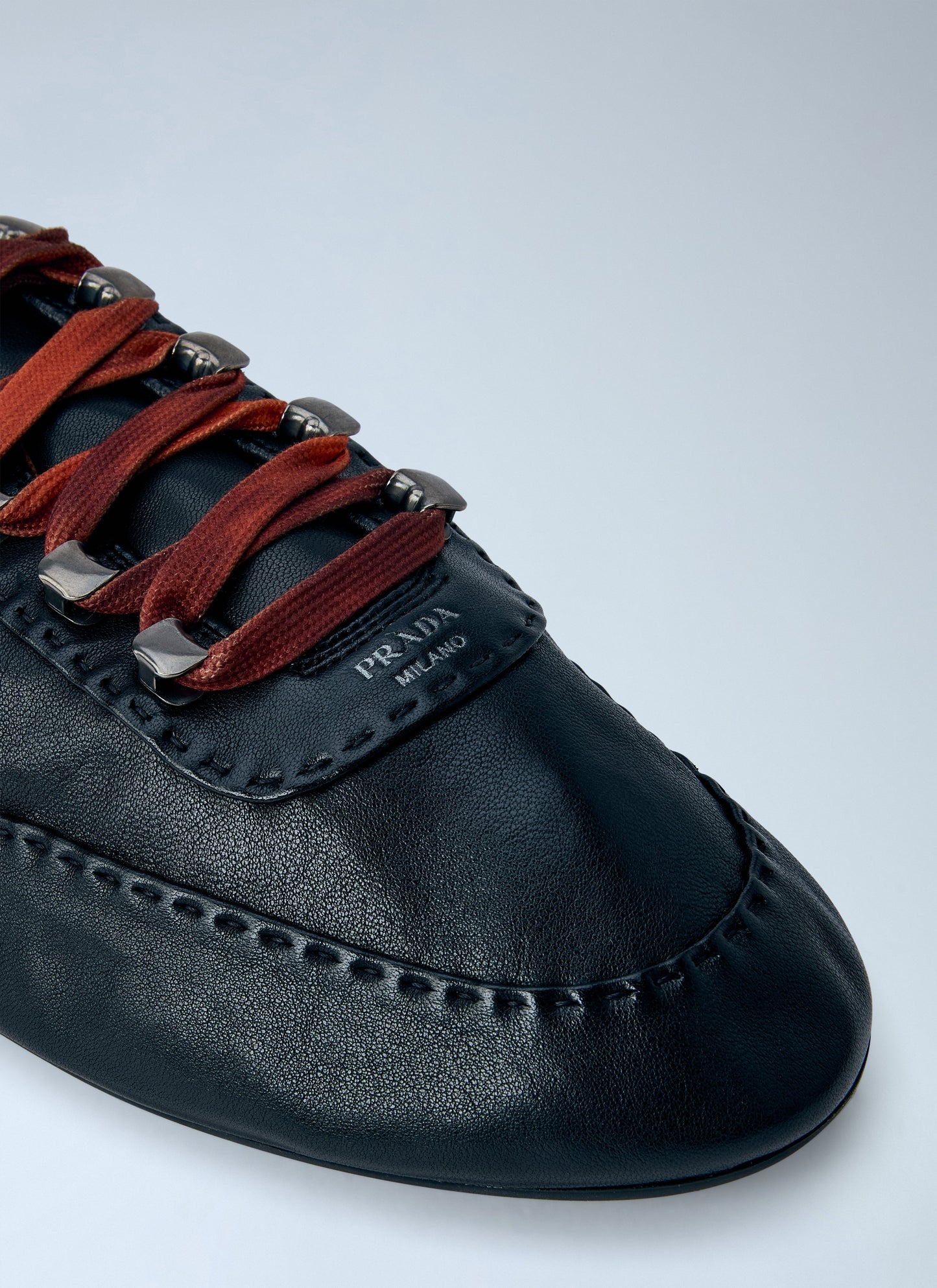 Prada Men Collapse Antiqued Nappa Leather Sneakers PRADA
