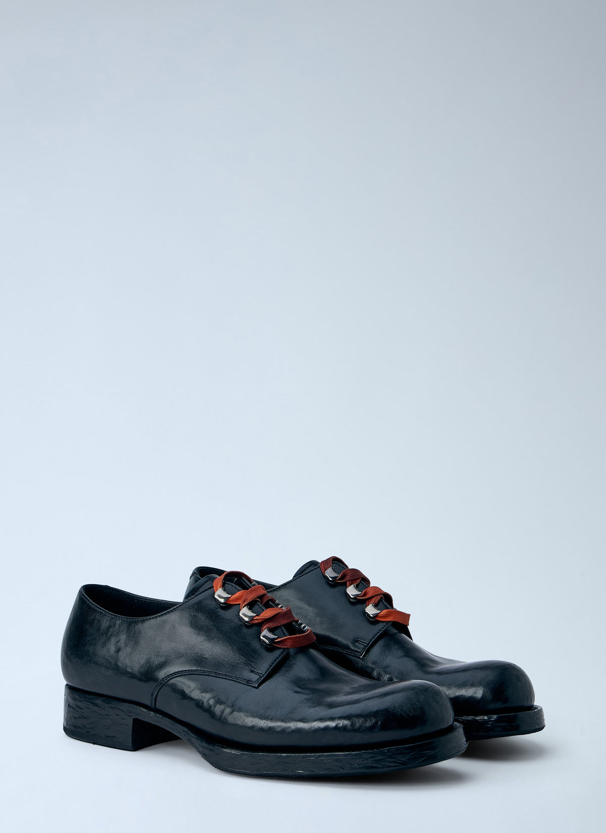Prada Men Antiqued Leather Lace-Ups PRADA
