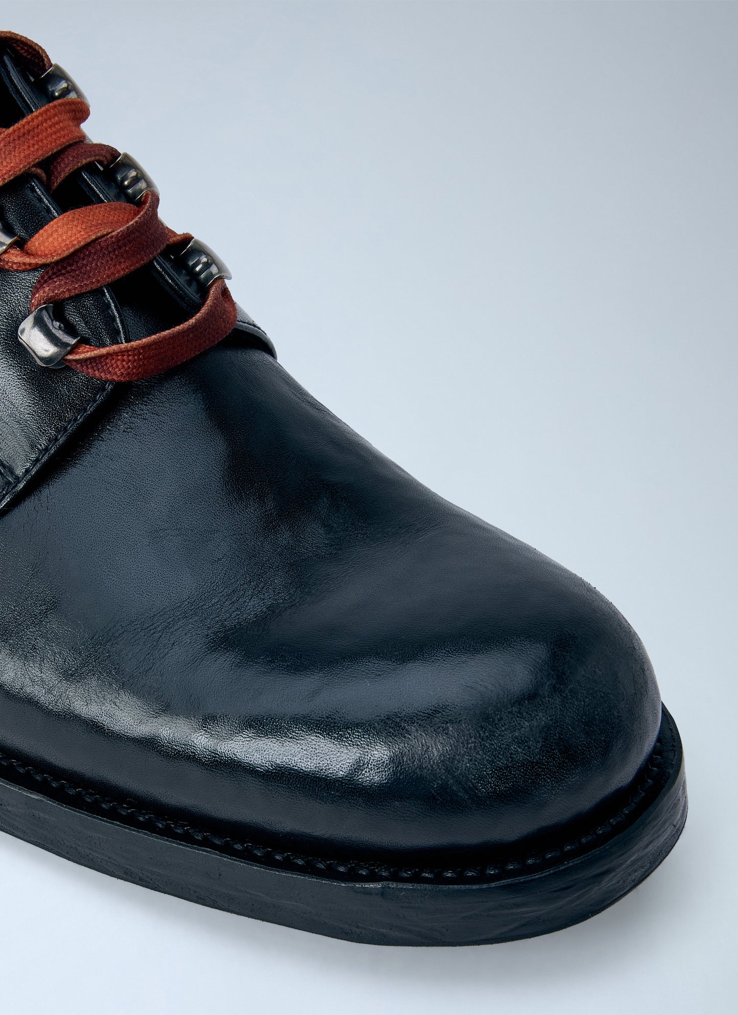 Prada Men Antiqued Leather Lace-Ups PRADA