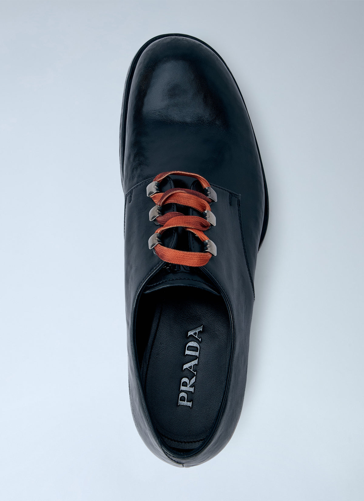 Prada Men Antiqued Leather Lace-Ups PRADA