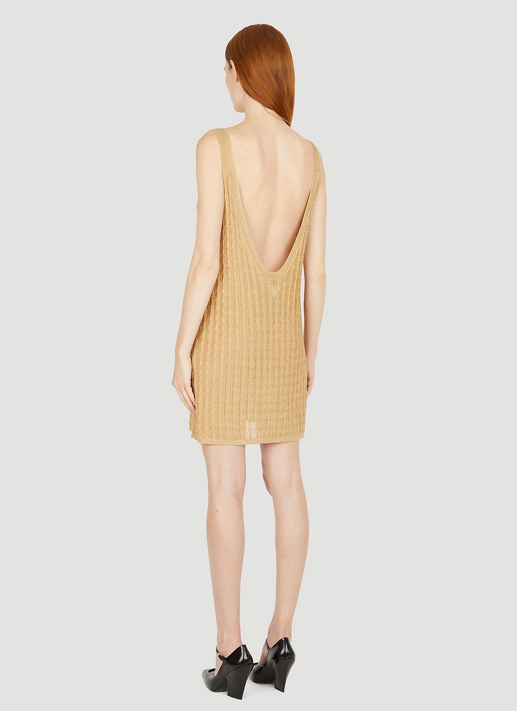 Prada Women Metallic Cabel Knit Dress PRADA