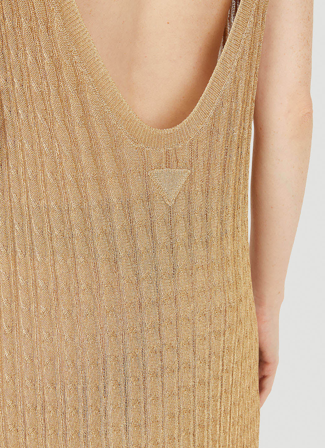 Prada Women Metallic Cabel Knit Dress PRADA