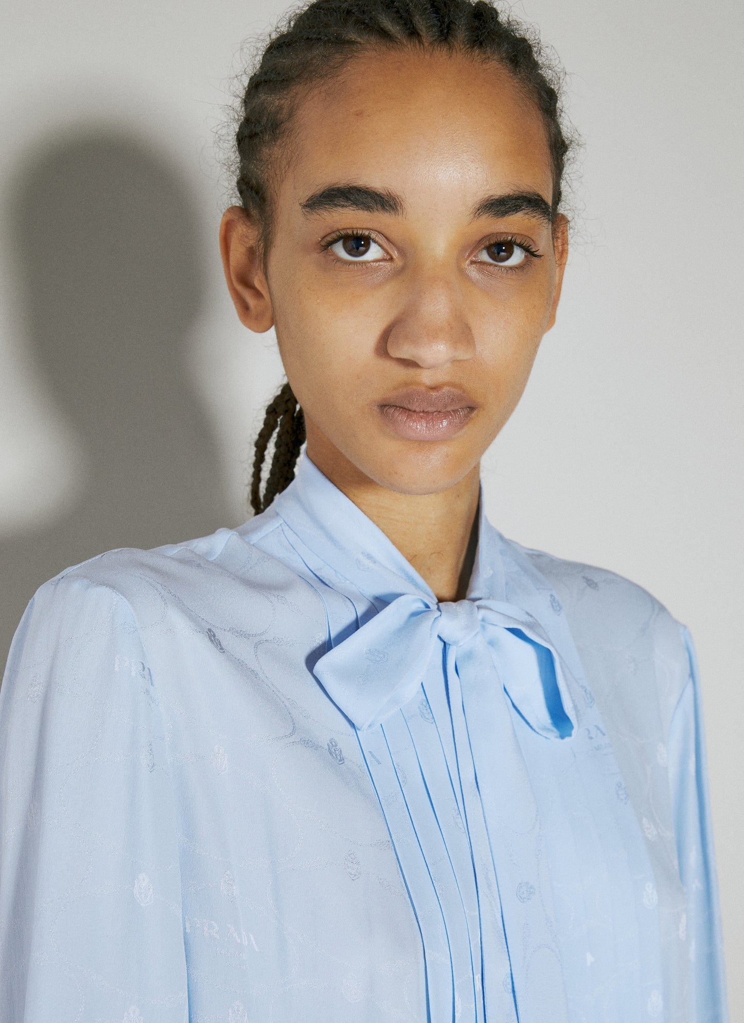 Prada Women Logo Jacquard Silk Shirt PRADA