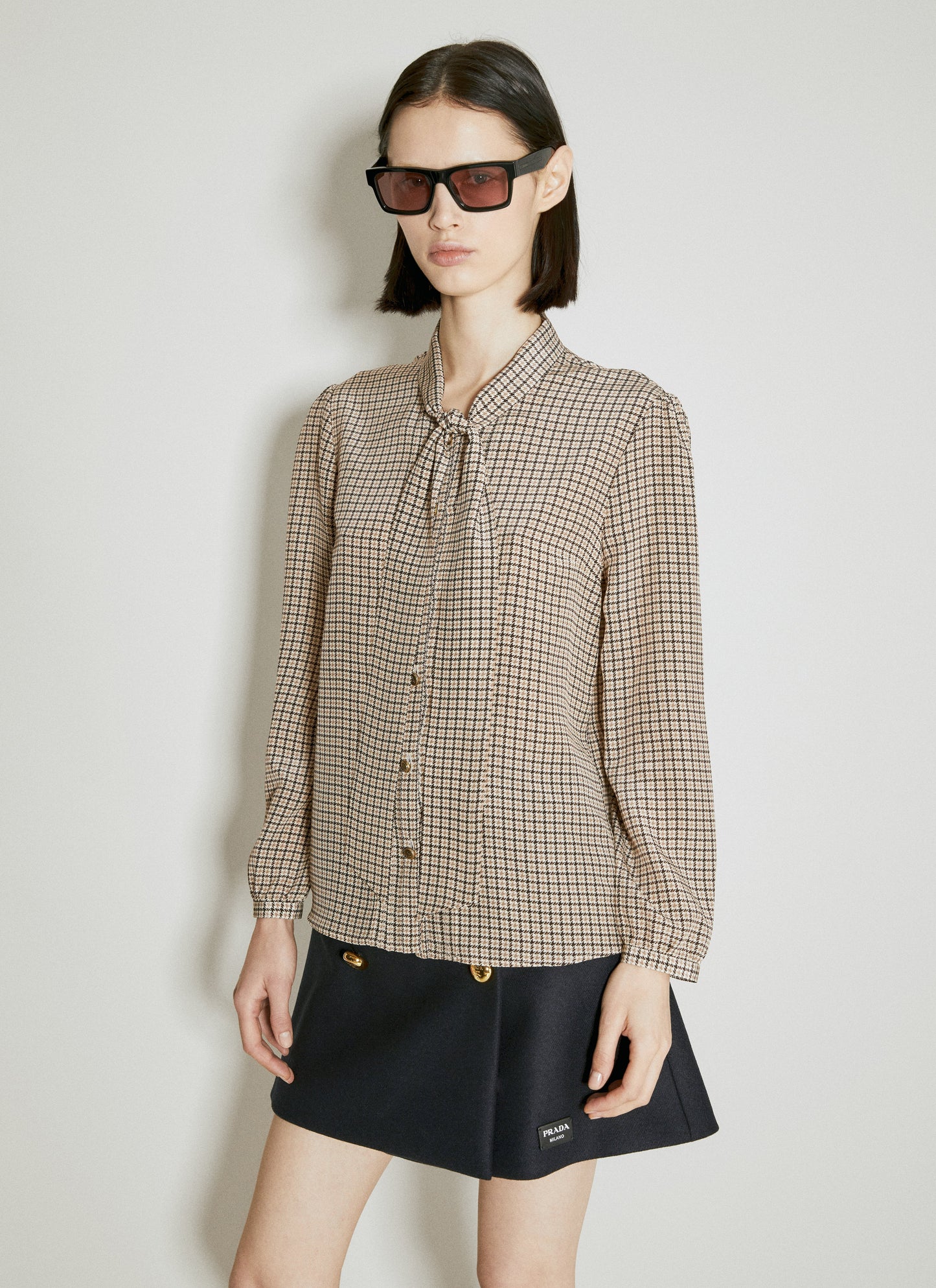 Prada Women Jacquard Crepe De Chine Shirt PRADA