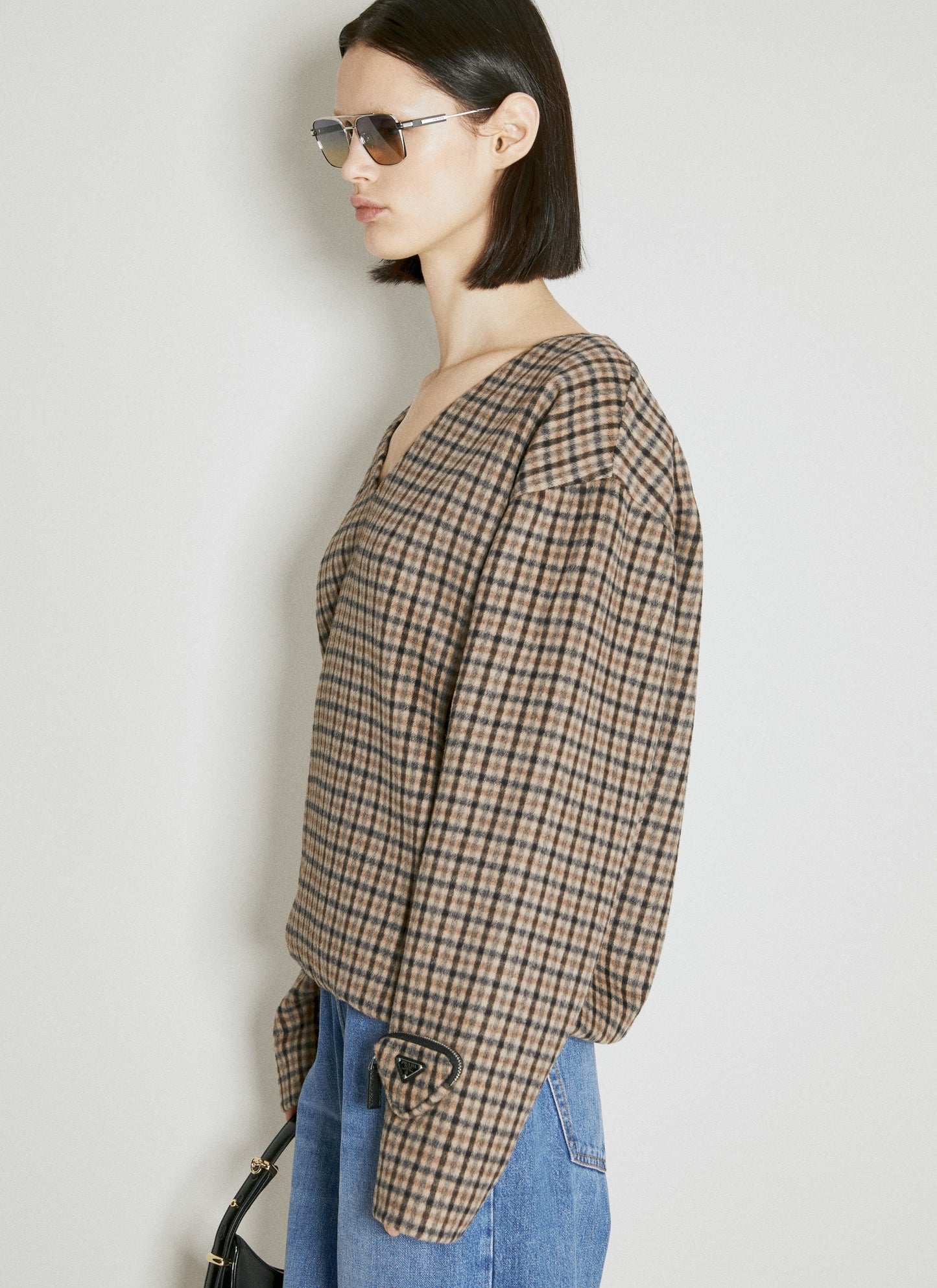 Prada Women Cashgora Check Top PRADA