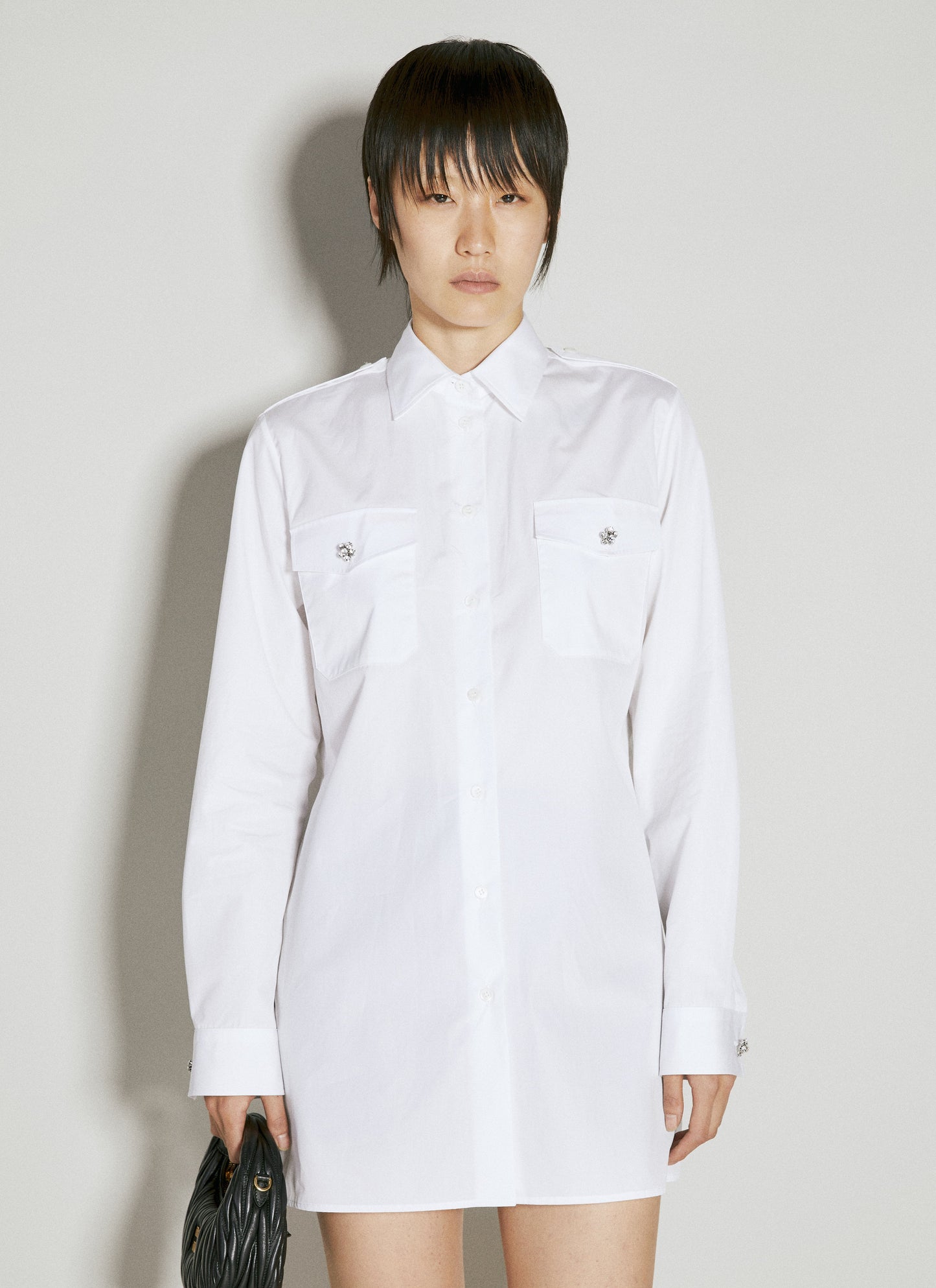 Prada Women Classic Shirt With Embellished Buttons PRADA