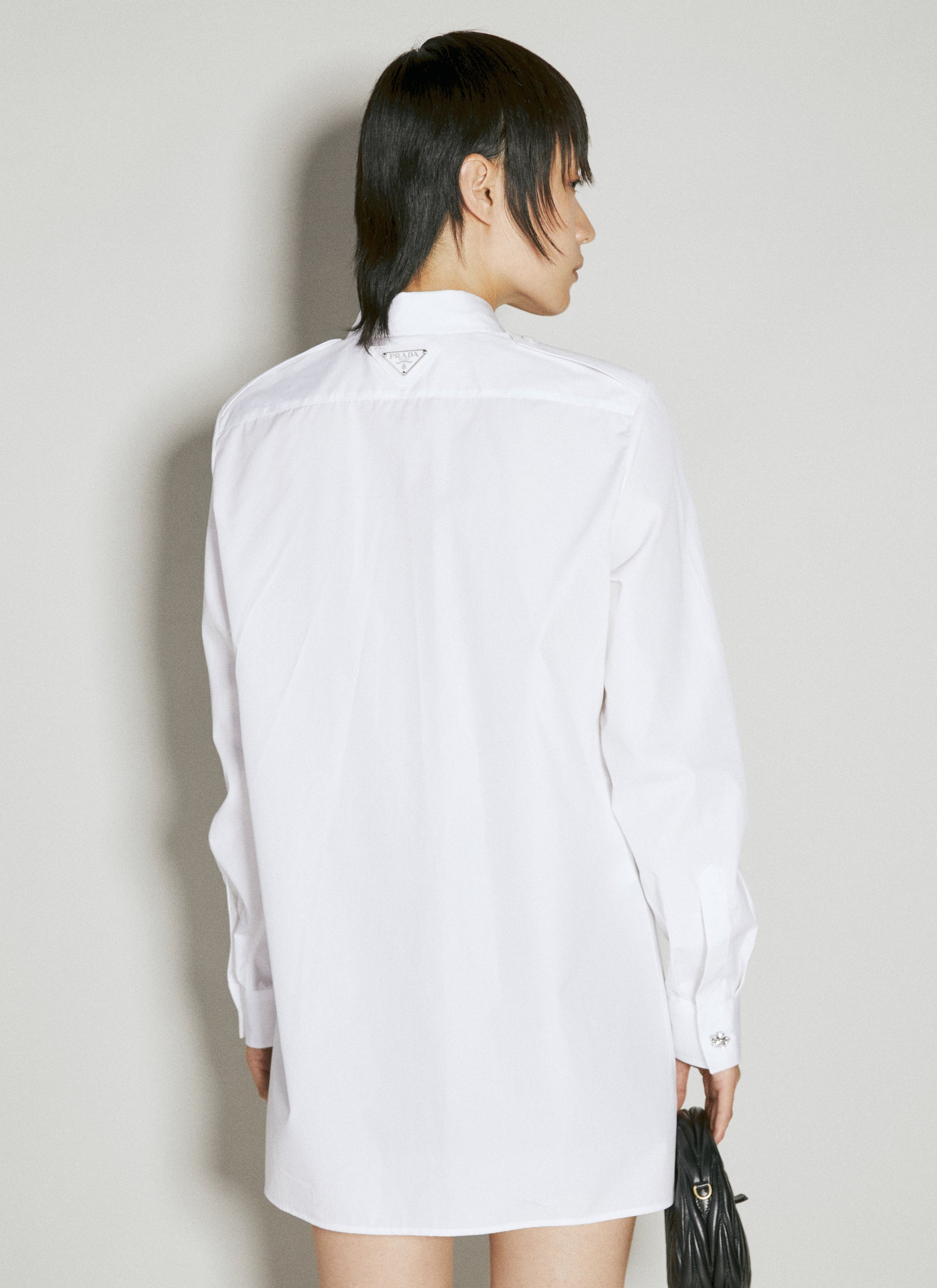 Prada Women Classic Shirt With Embellished Buttons PRADA