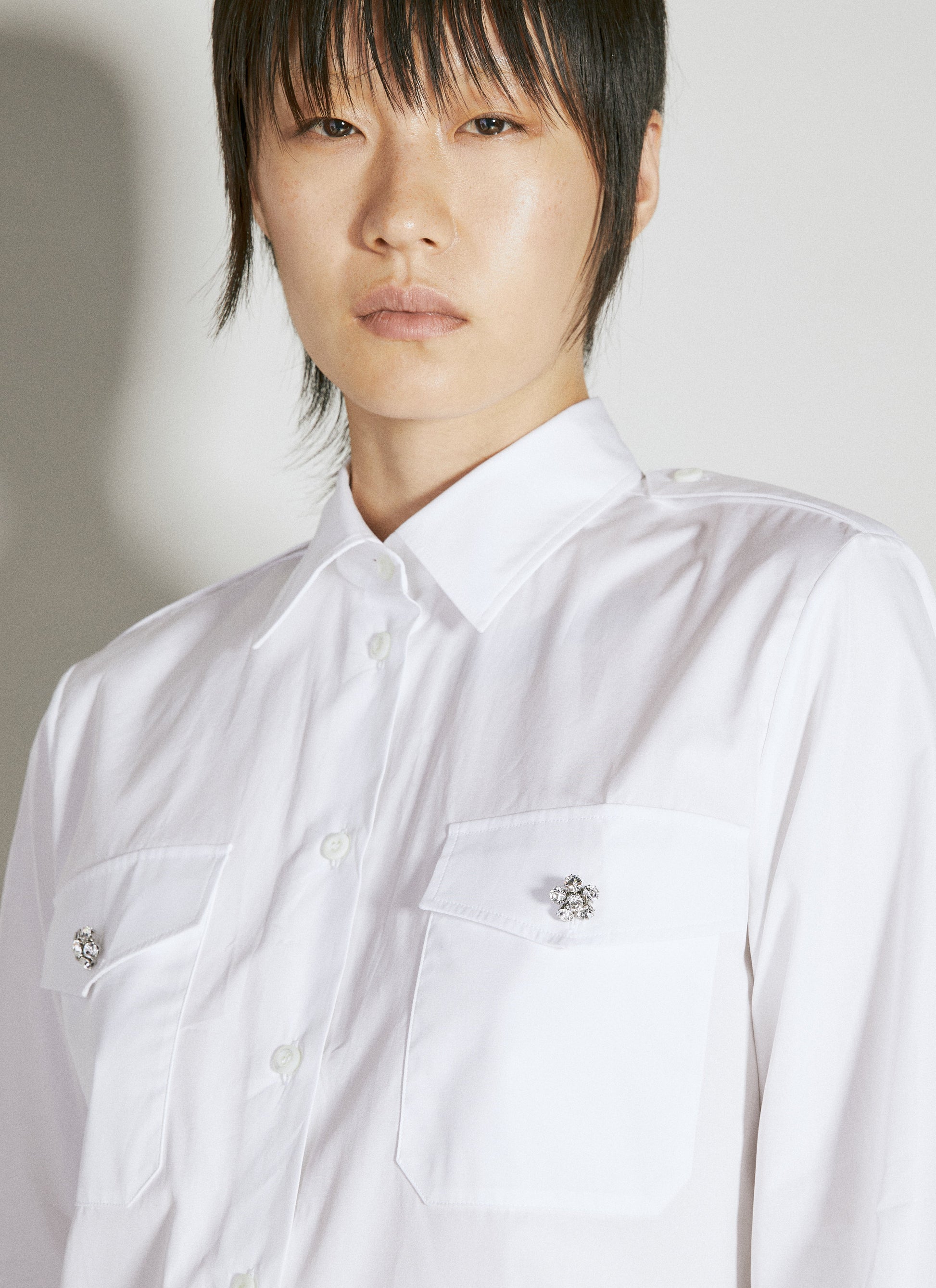 Prada Women Classic Shirt With Embellished Buttons PRADA