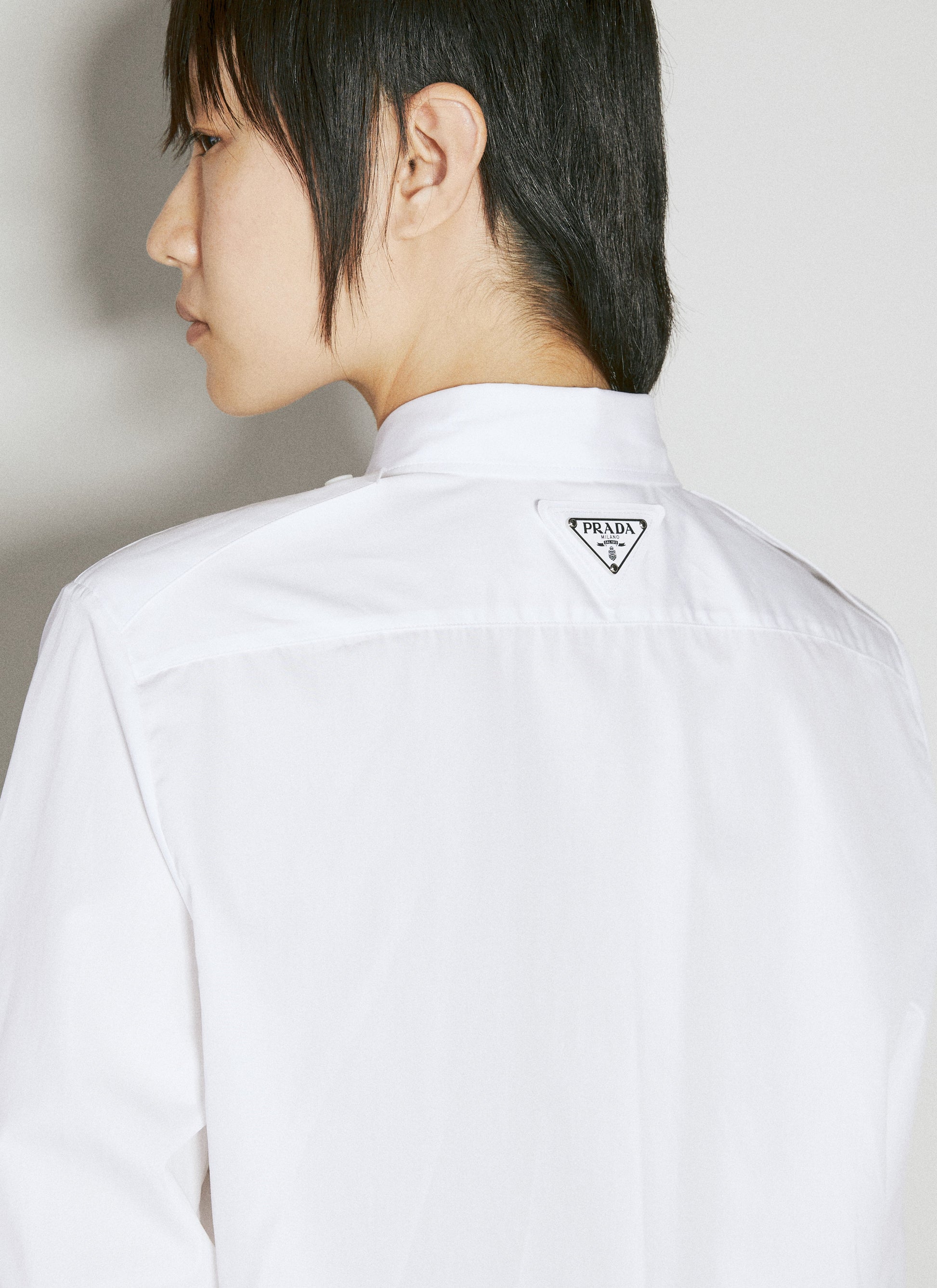 Prada Women Classic Shirt With Embellished Buttons PRADA