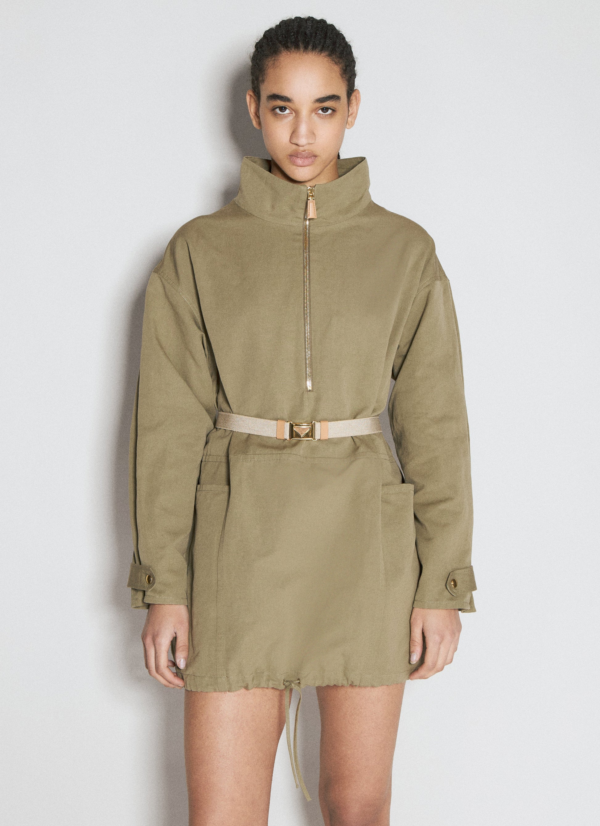 Prada Women Half-Zip Long Sleeve Dress PRADA