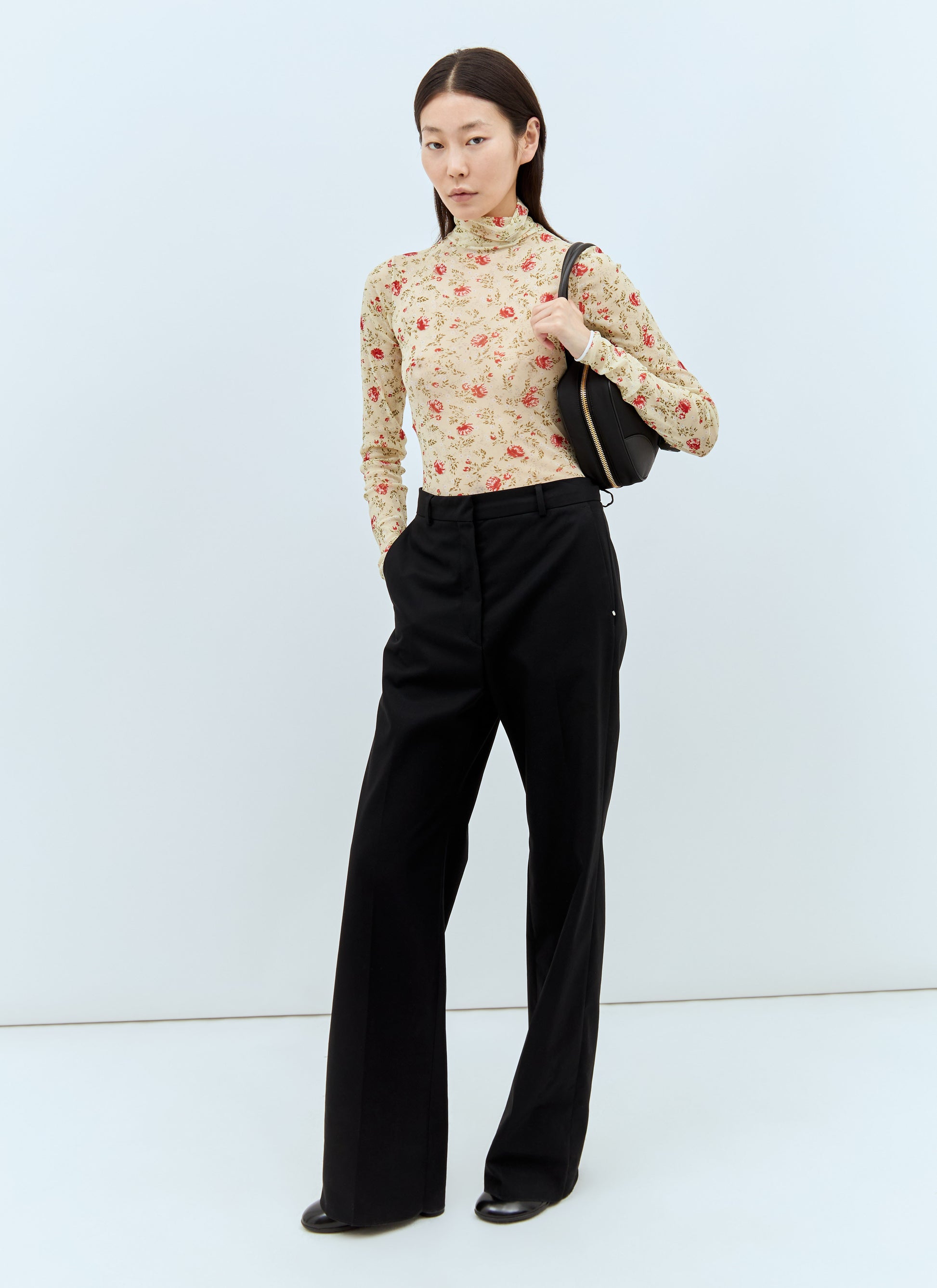 Prada Women Printed Stretch Tulle Bodysuit PRADA