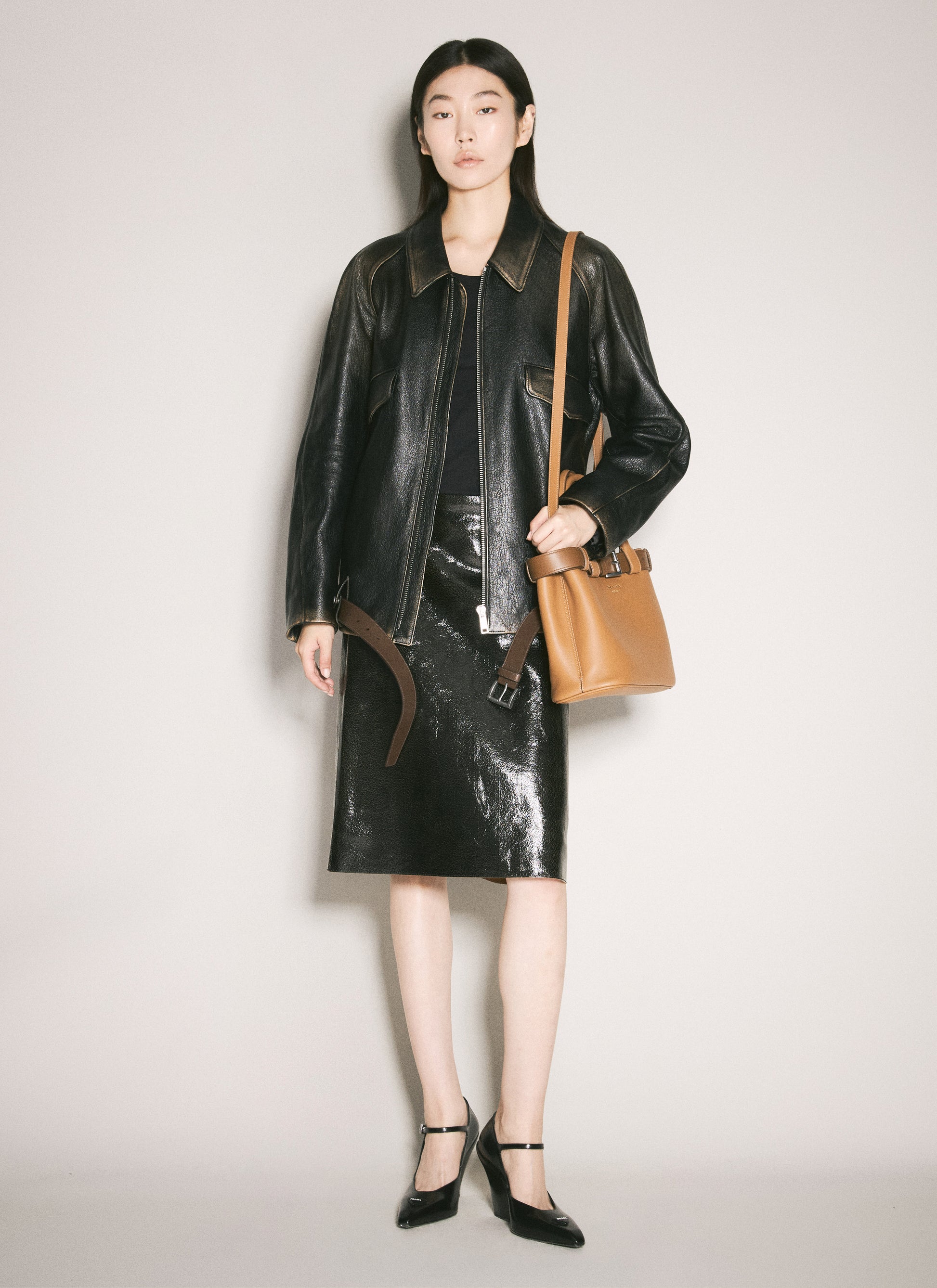Prada Women Leather Blouson Jacket PRADA
