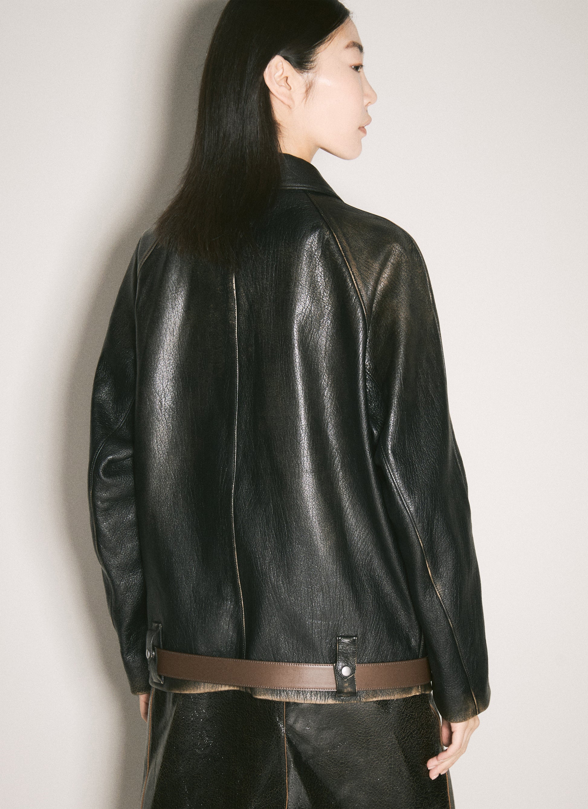 Prada Women Leather Blouson Jacket PRADA