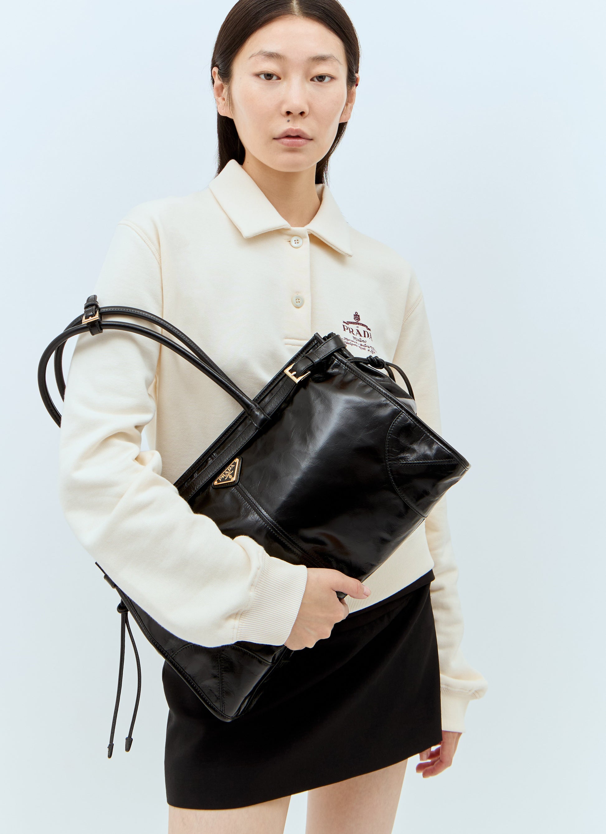 Prada Women Large Leather Shoulder Bag PRADA