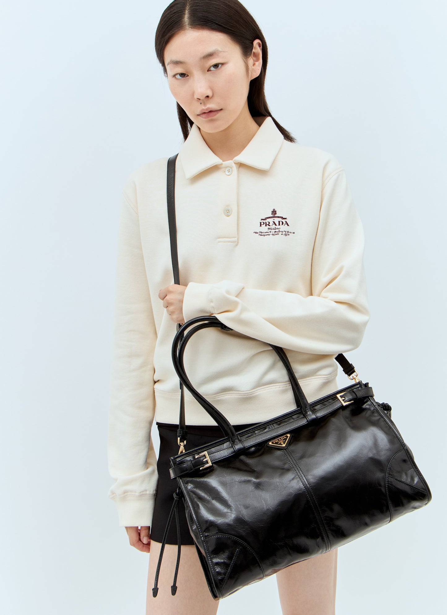 Prada Women Large Leather Shoulder Bag PRADA