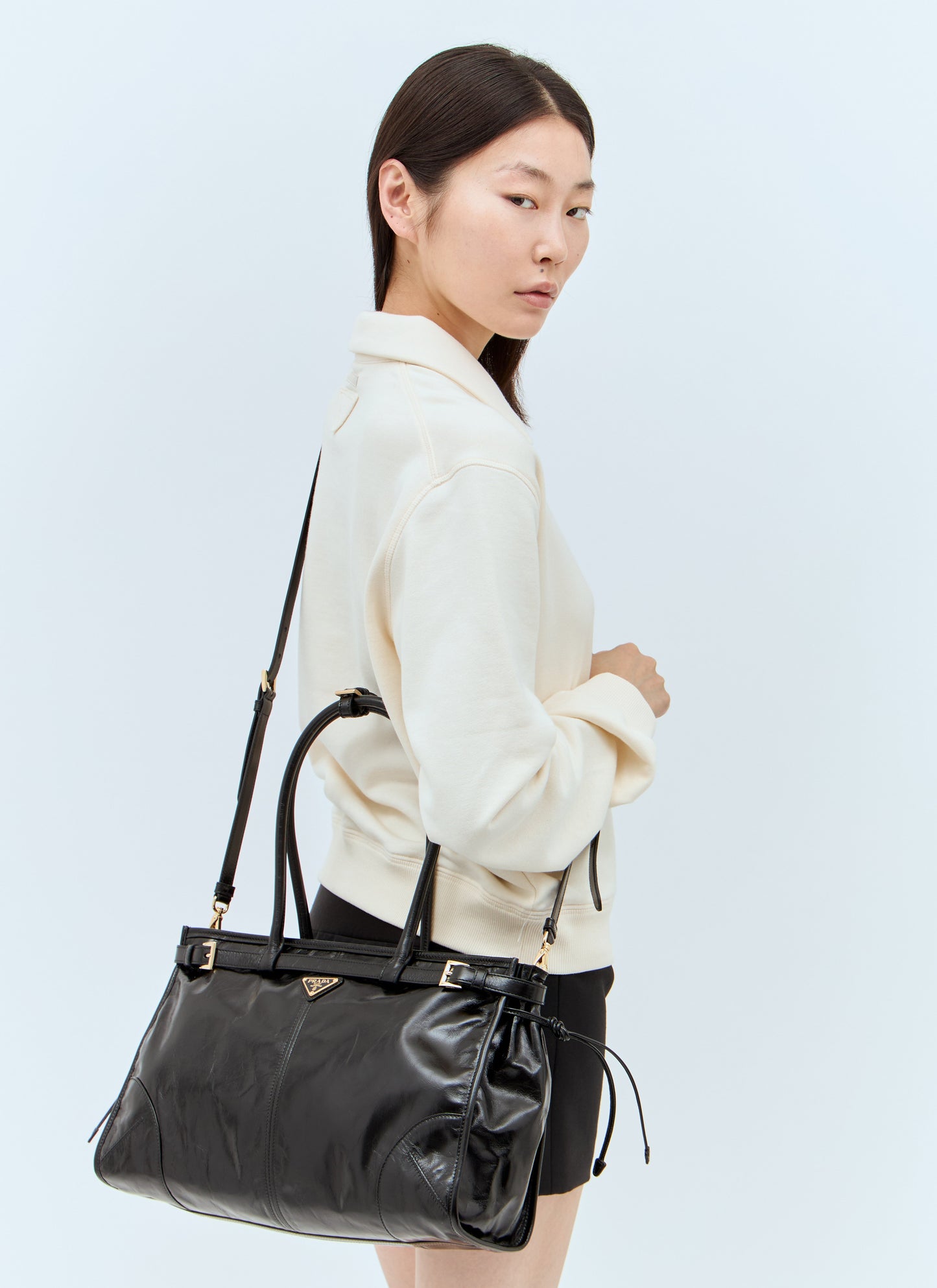 Prada Women Large Leather Shoulder Bag PRADA