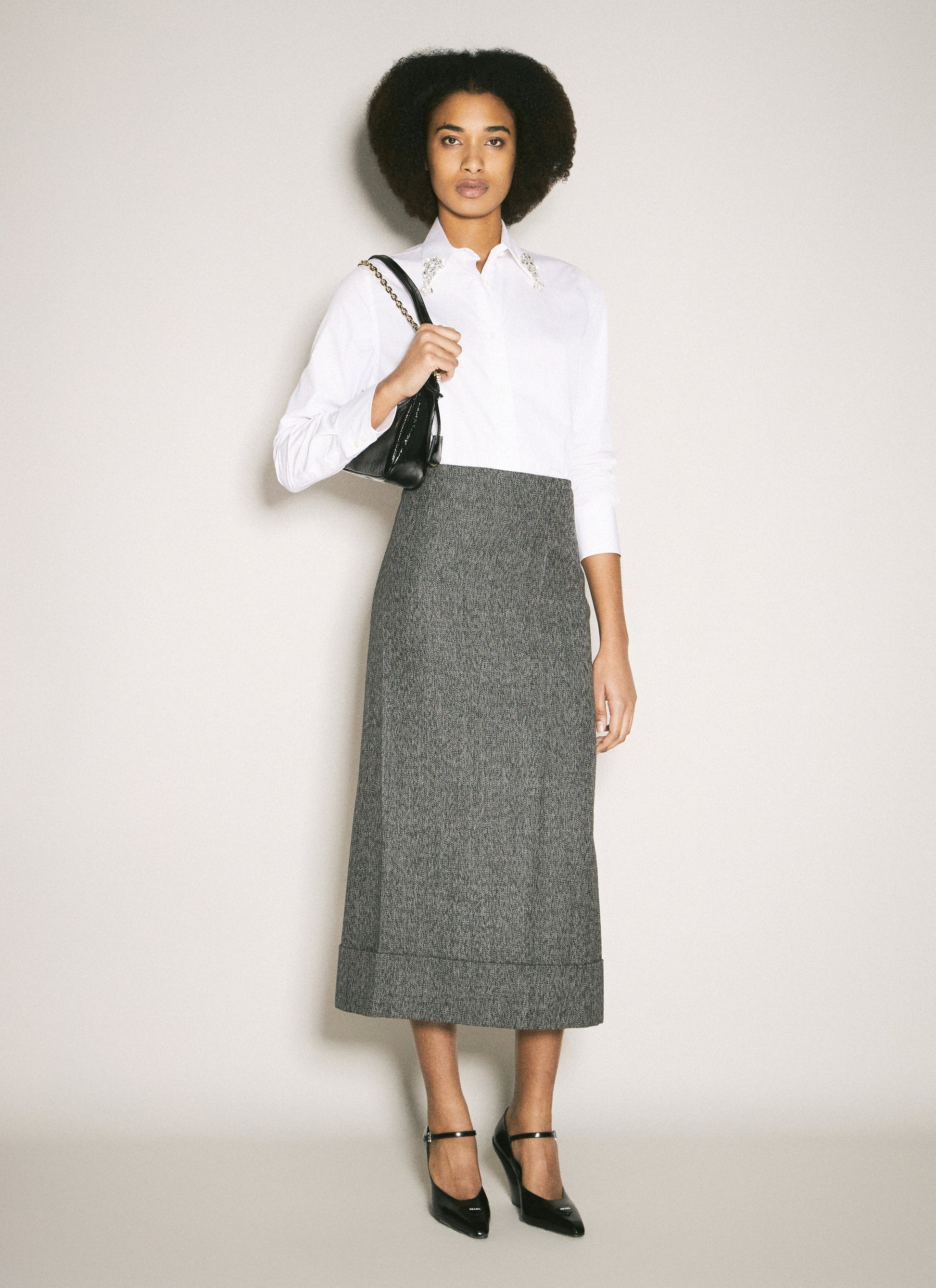 Prada Women Wool Maxi Skirt PRADA