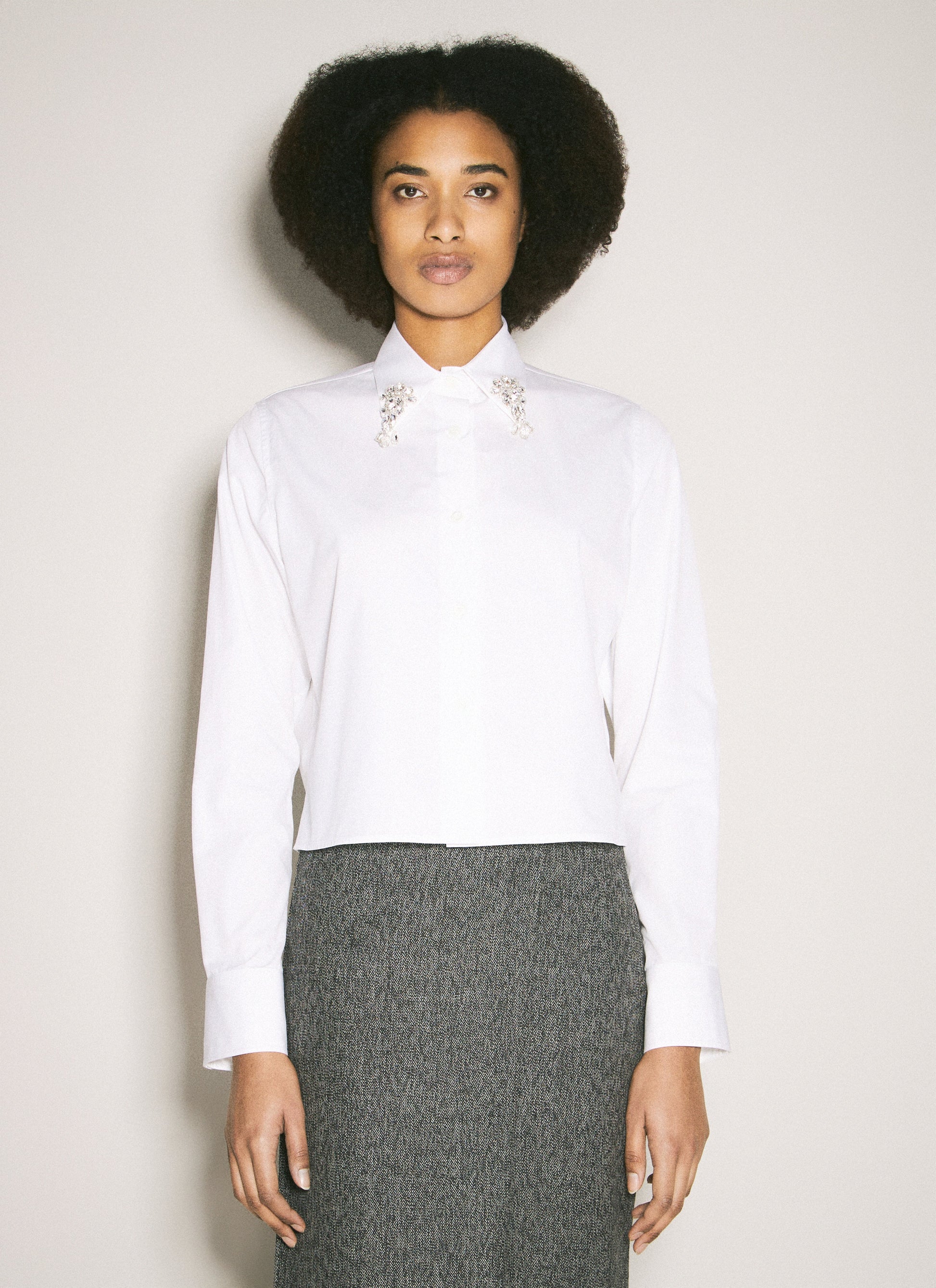Prada Women Embroidered Poplin Shirt PRADA
