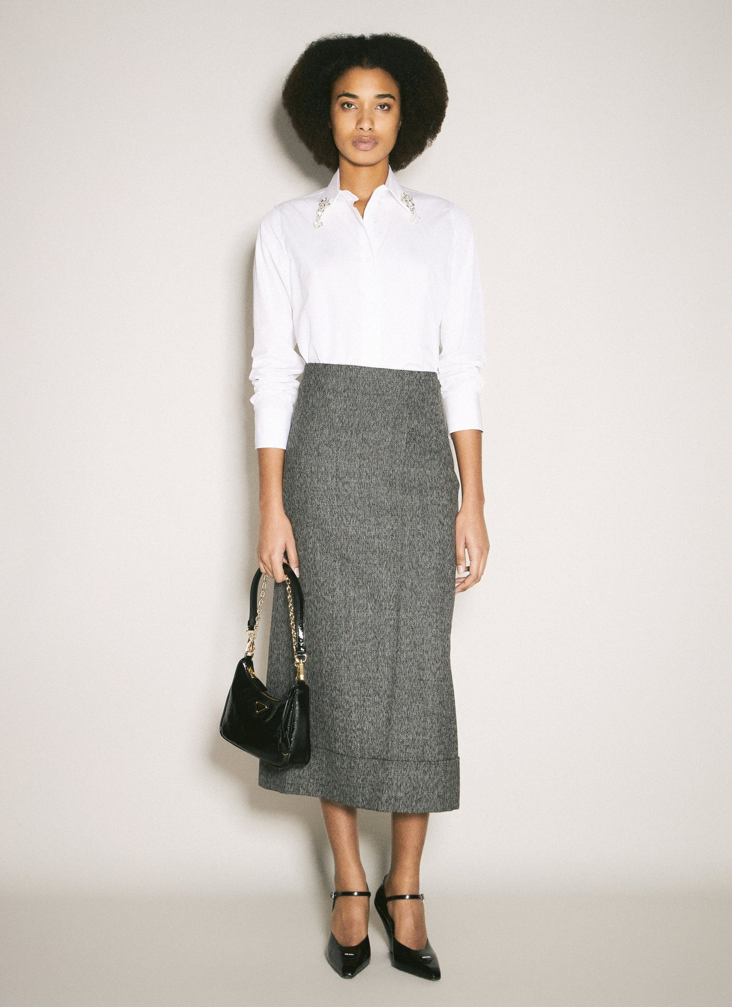 Prada Women Embroidered Poplin Shirt PRADA