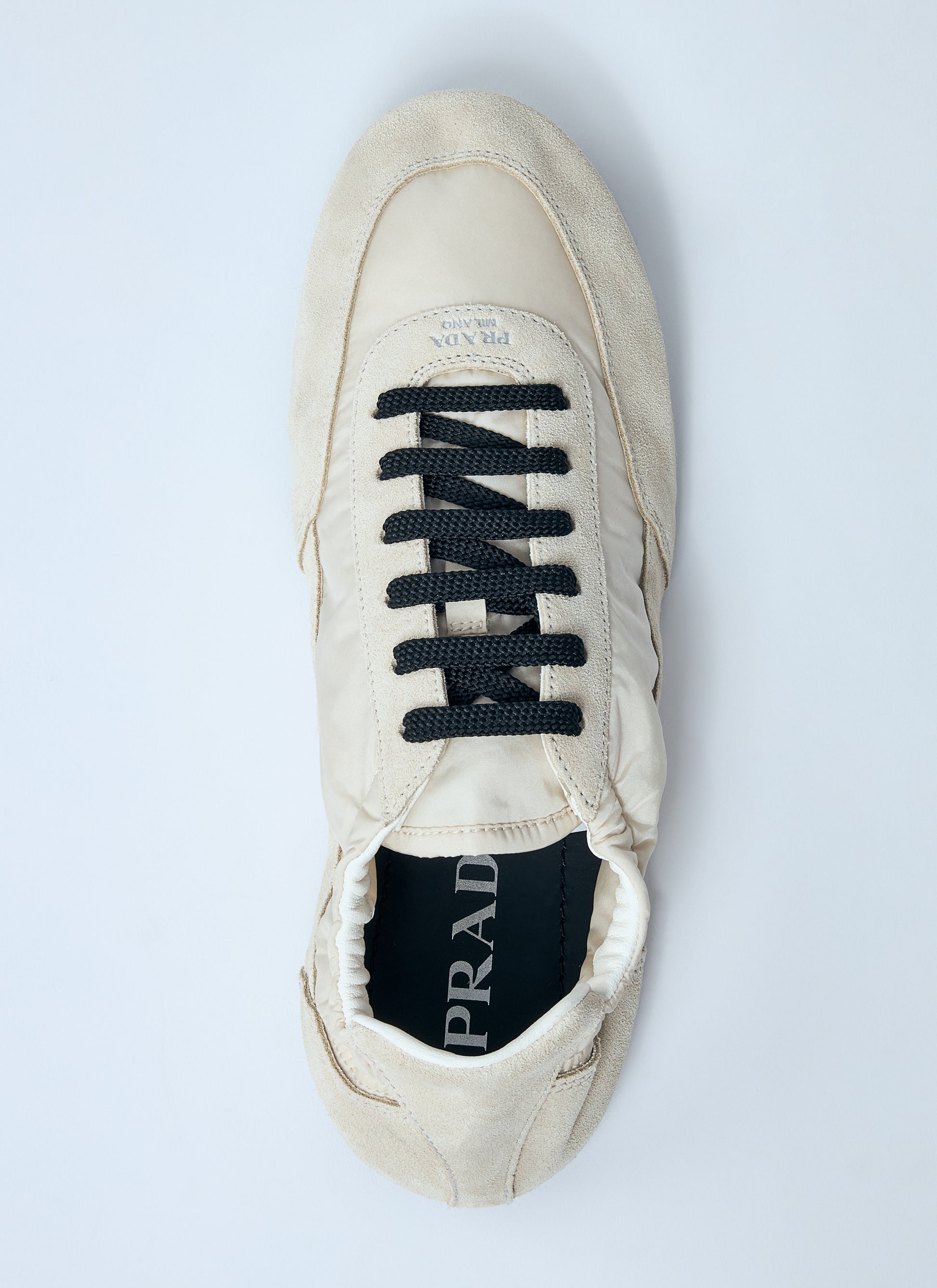 Prada Women Collapse Re-Nylon And Suede Sneakers PRADA
