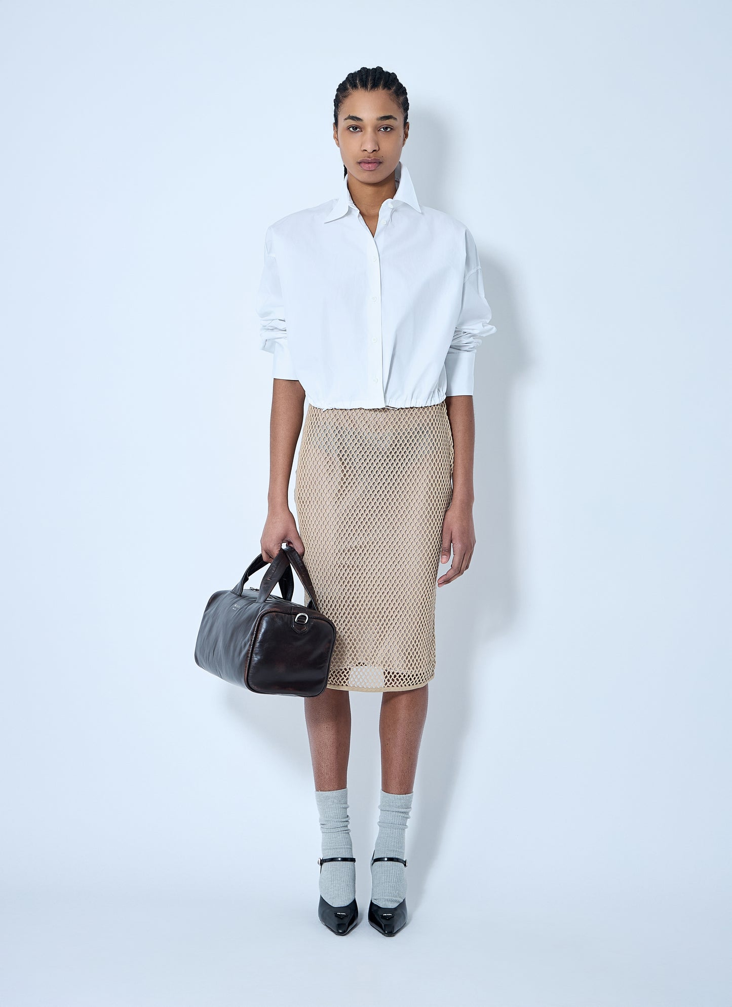Prada Women Crochet Midi Skirt PRADA