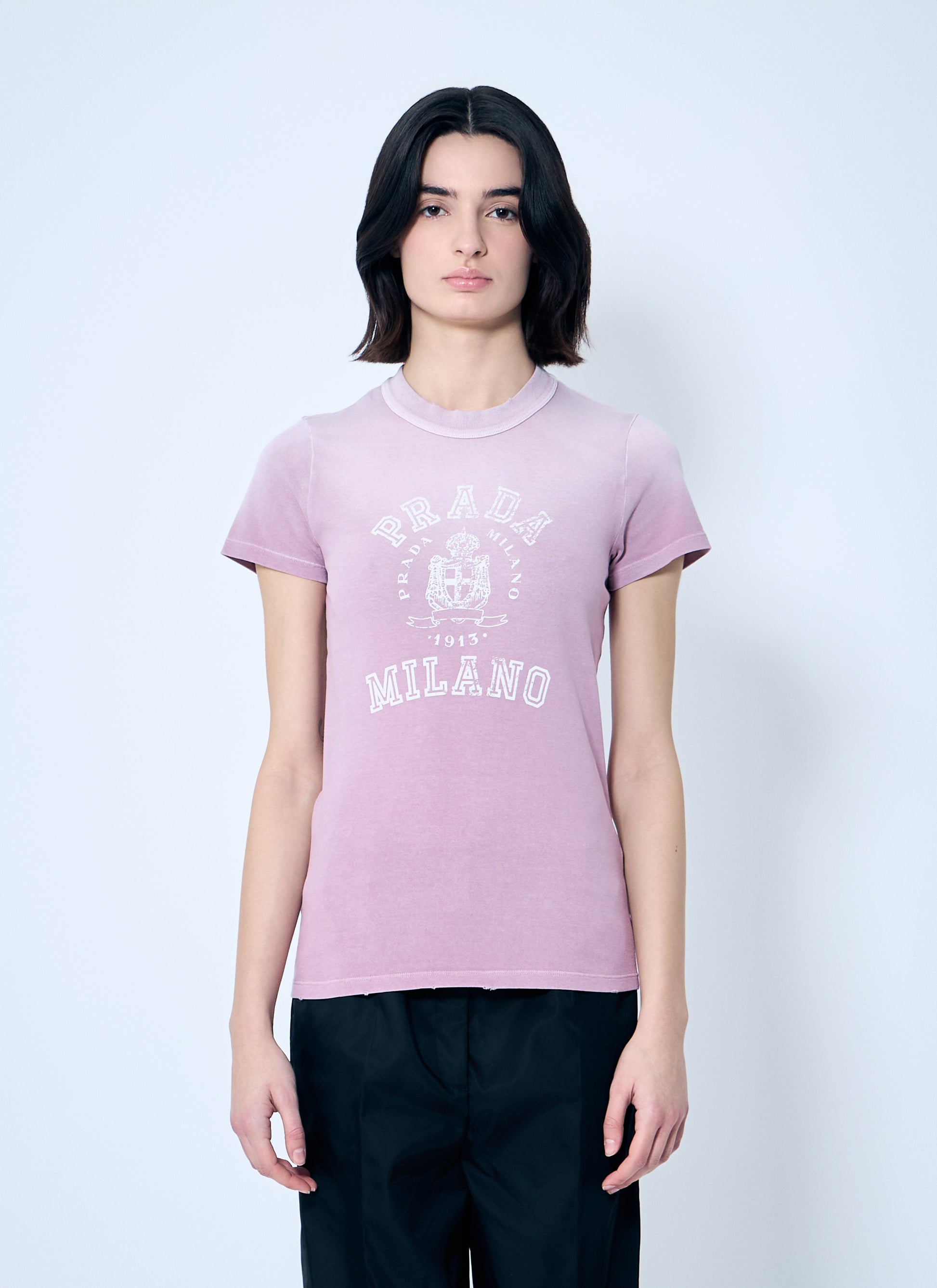 Prada Women Logo Print T-Shirt PRADA