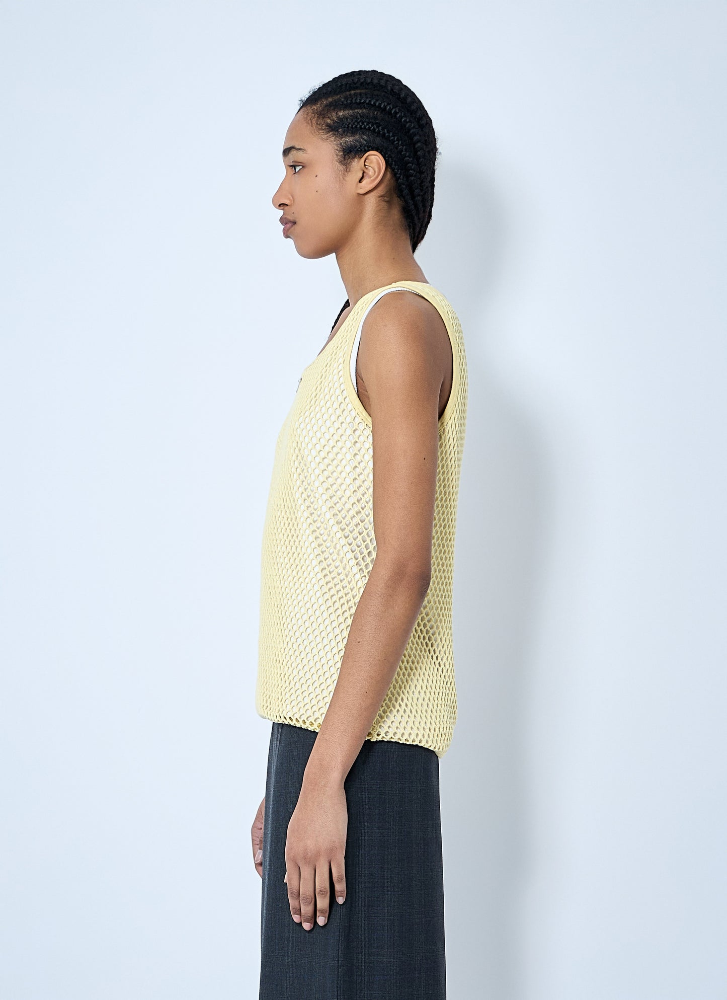 Prada Women Logo Plaque Open- Knit Tank Top PRADA