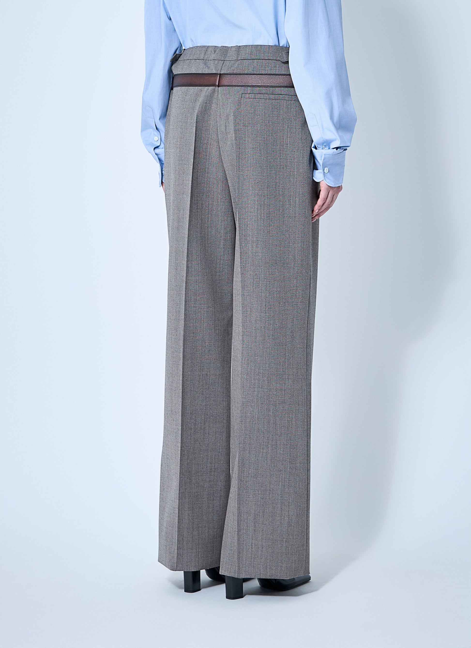 Prada Women Technical Wool Pants With Printed Belt PRADA