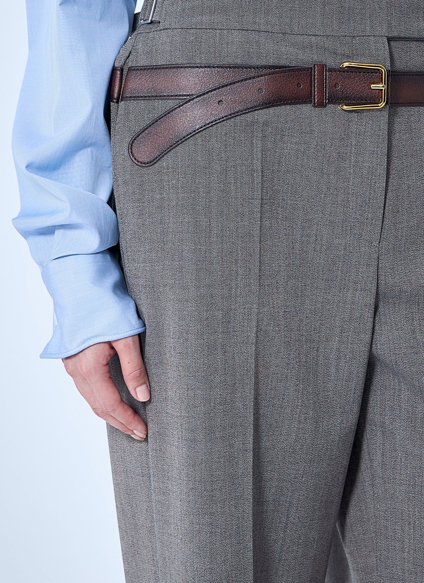 Prada Women Technical Wool Pants With Printed Belt PRADA