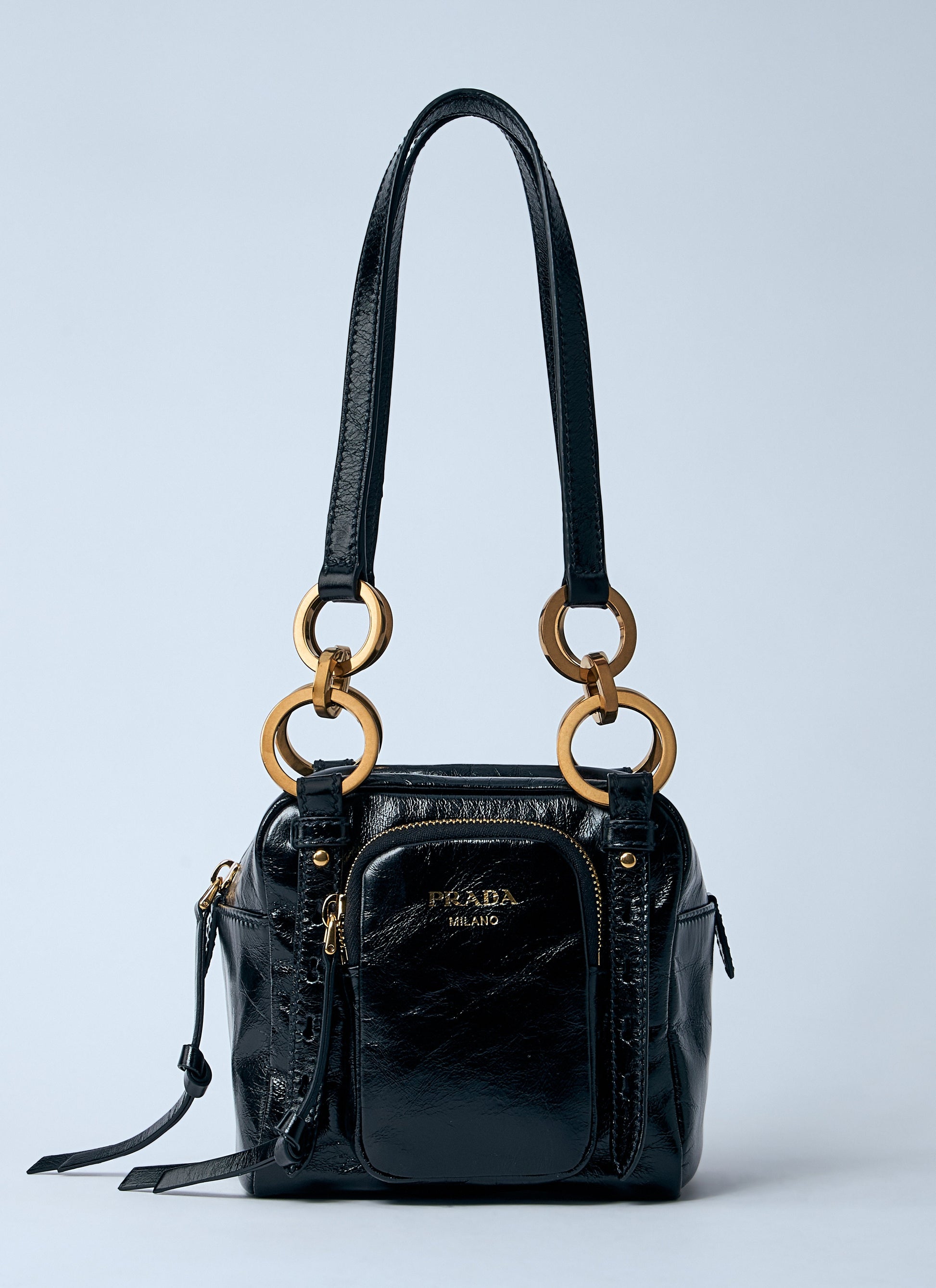Prada Women Mini Dangle Leather Handbag PRADA