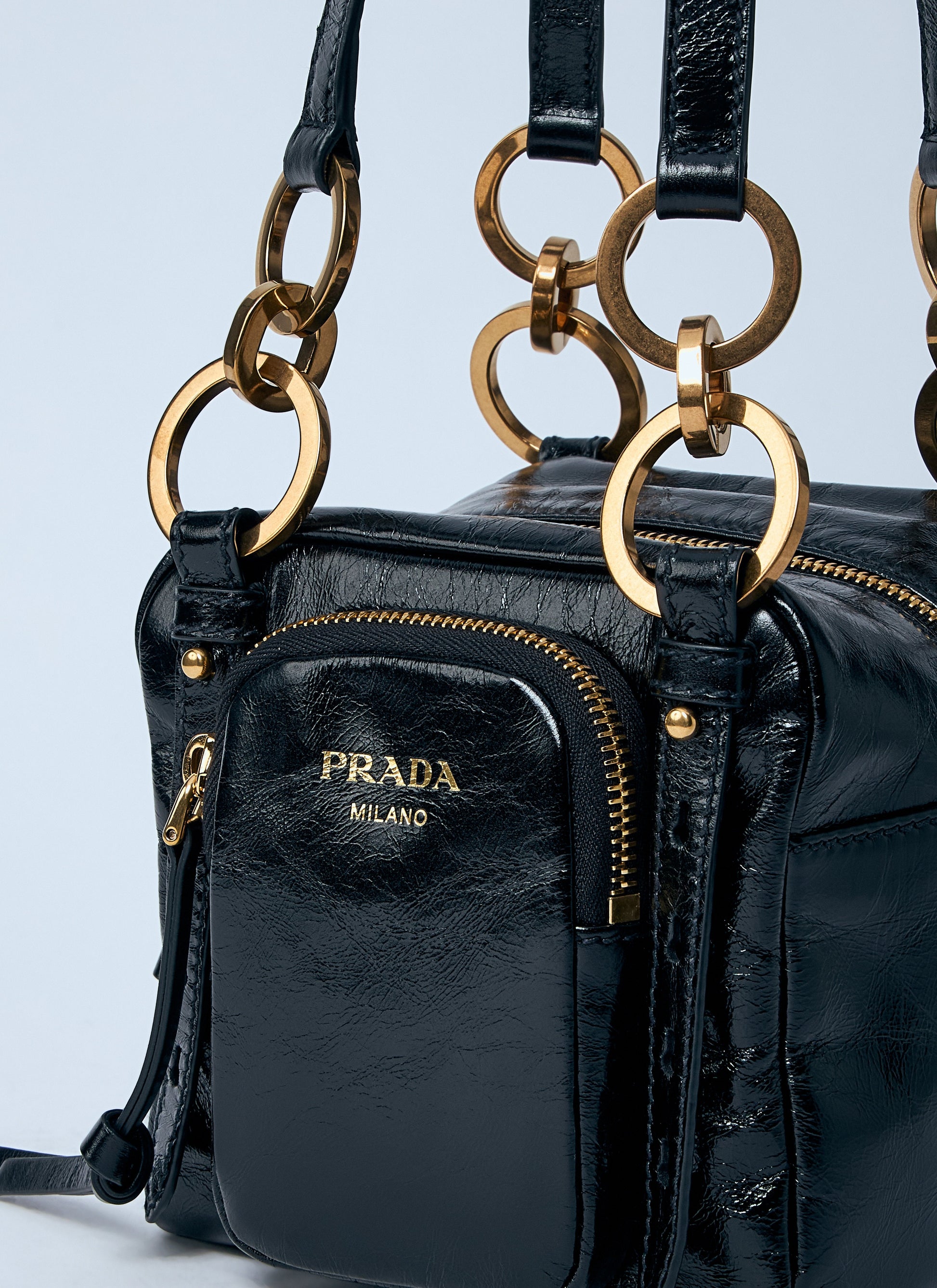 Prada Women Mini Dangle Leather Handbag PRADA