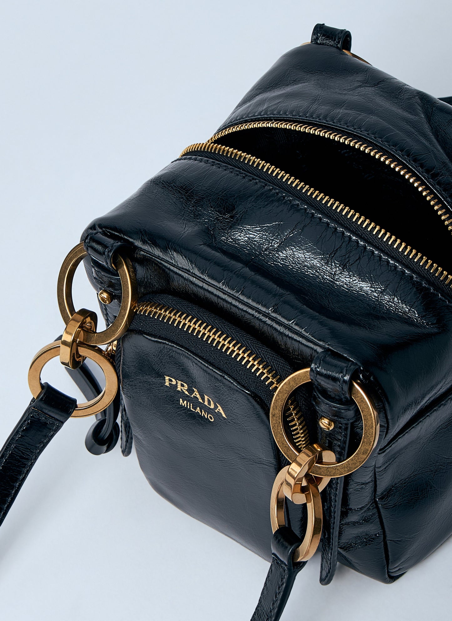 Prada Women Mini Dangle Leather Handbag PRADA