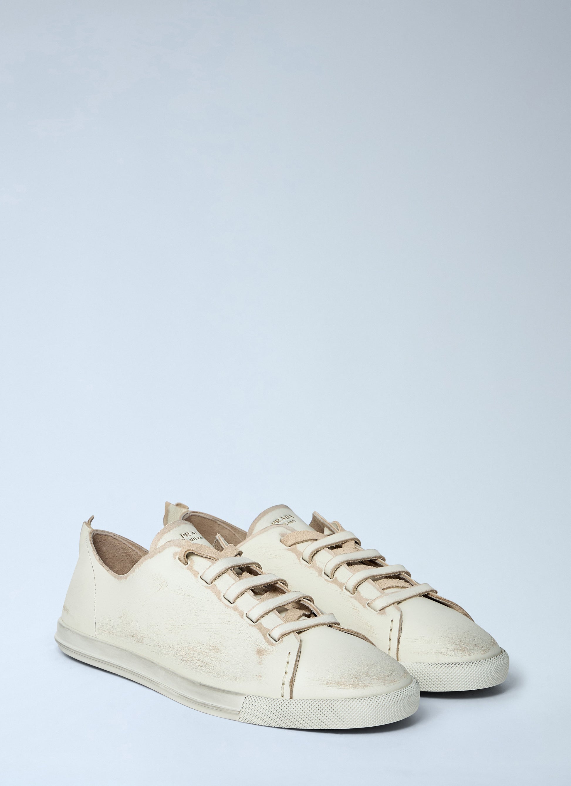Prada Women Antiqued Leather Sneakers PRADA